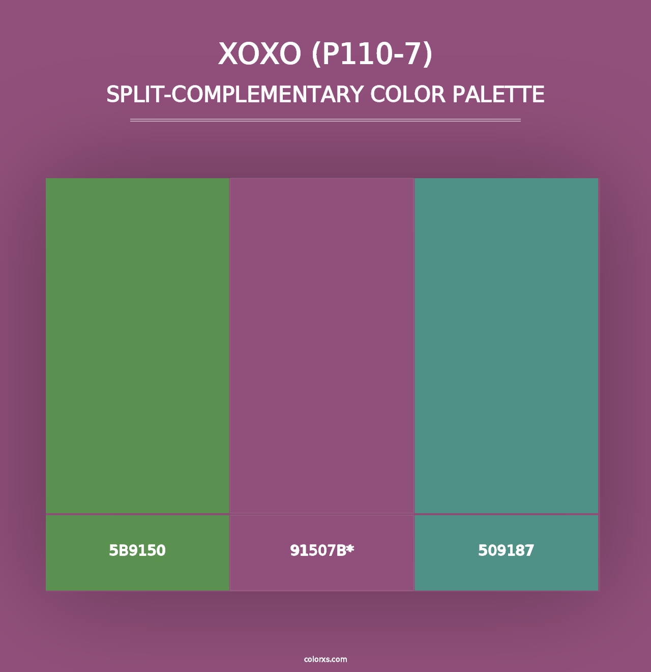 Xoxo (P110-7) - Split-Complementary Color Palette