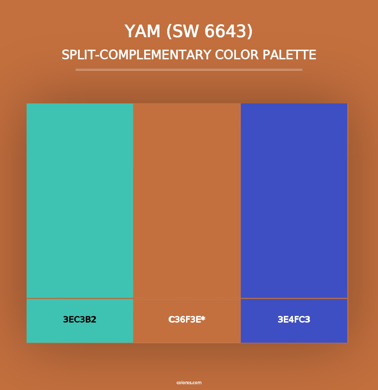 Yam (SW 6643) - Split-Complementary Color Palette