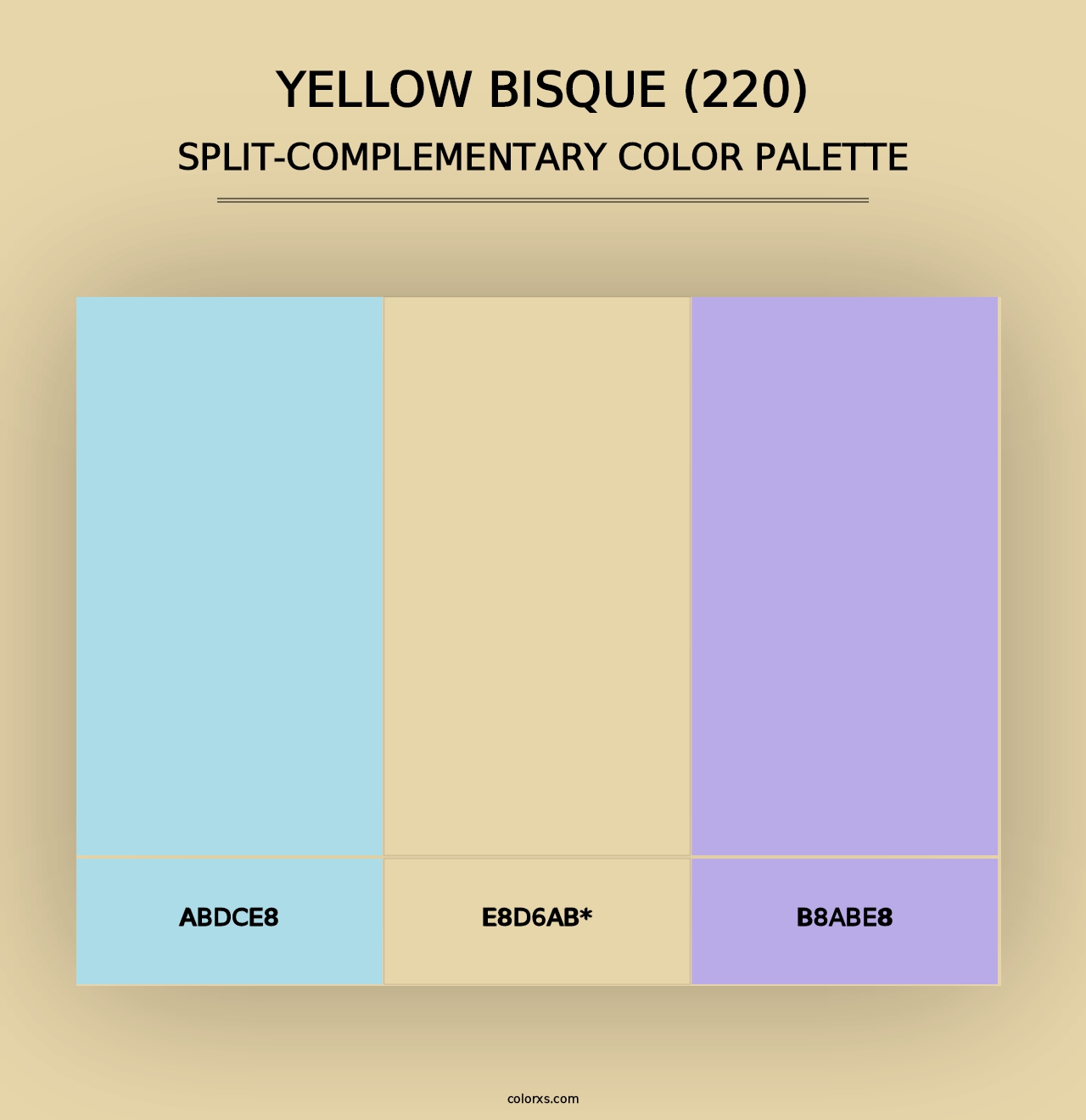 Yellow Bisque (220) - Split-Complementary Color Palette