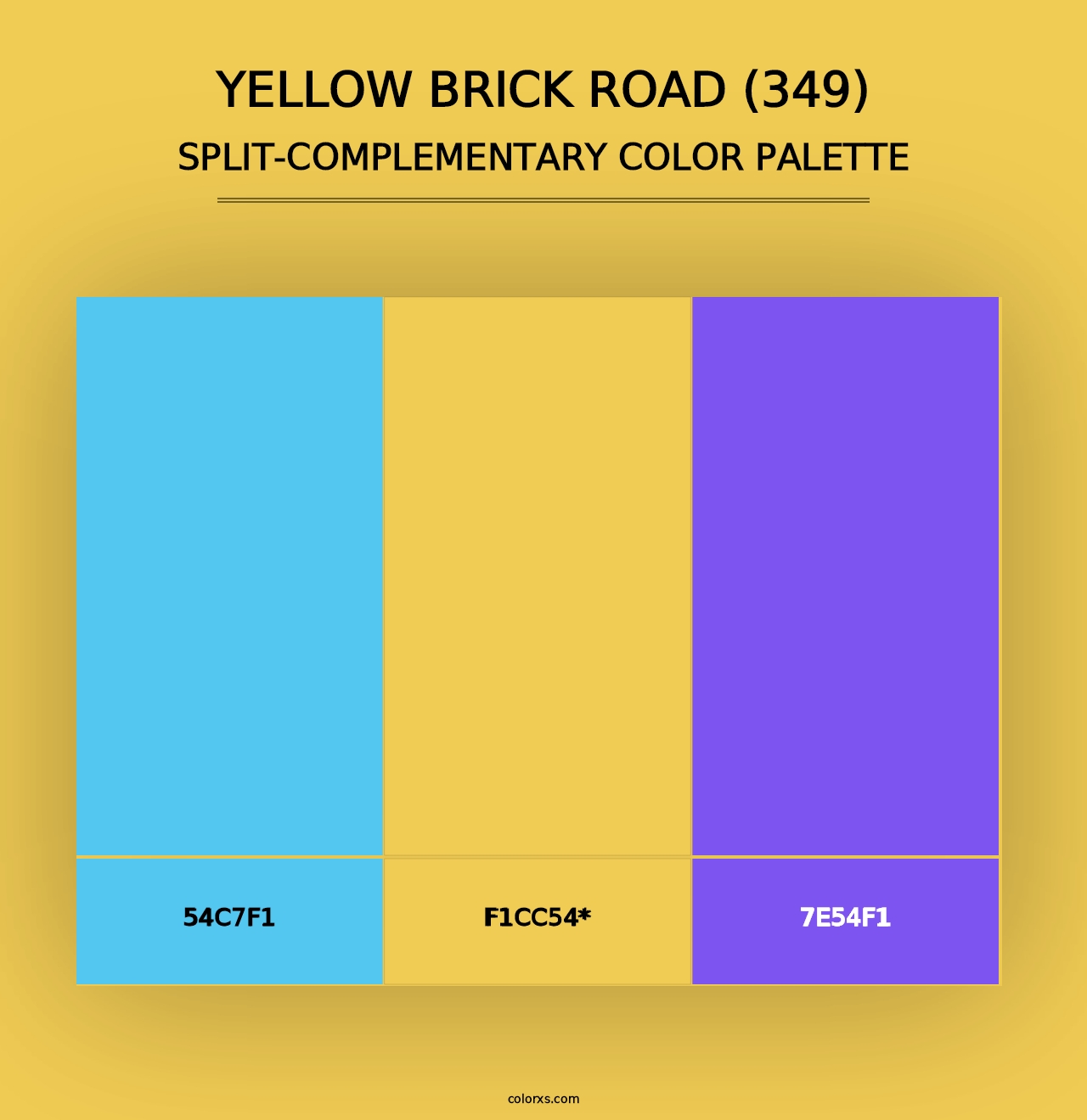 Yellow Brick Road (349) - Split-Complementary Color Palette