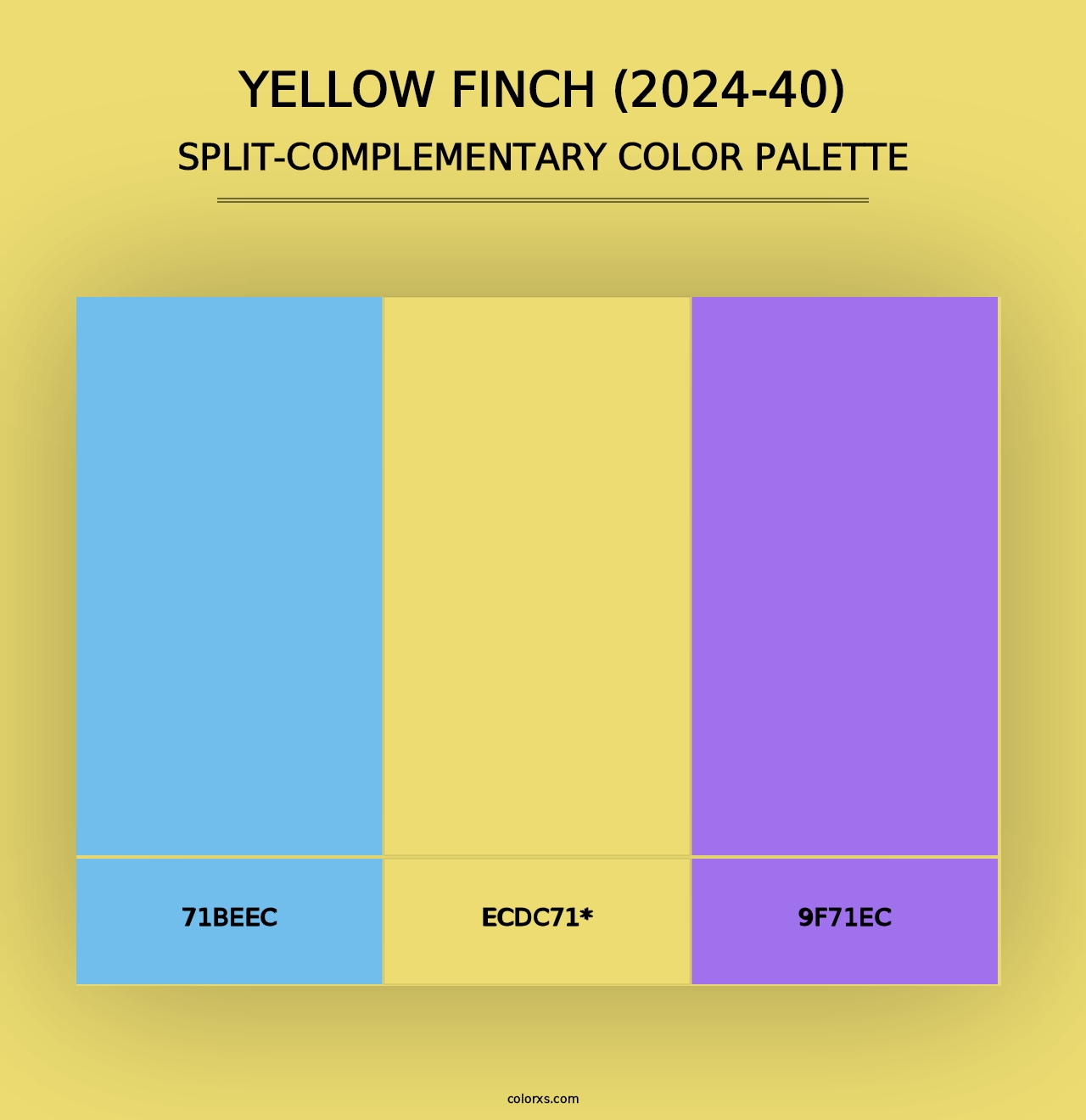 Yellow Finch (2024-40) - Split-Complementary Color Palette