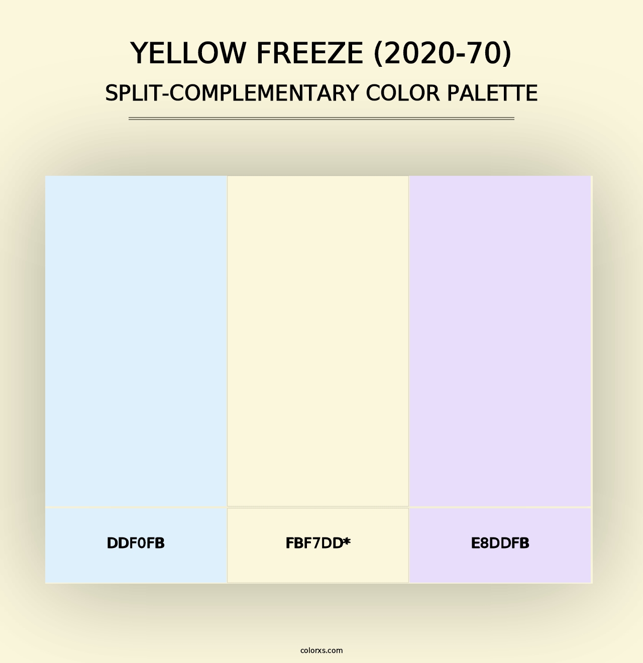 Yellow Freeze (2020-70) - Split-Complementary Color Palette