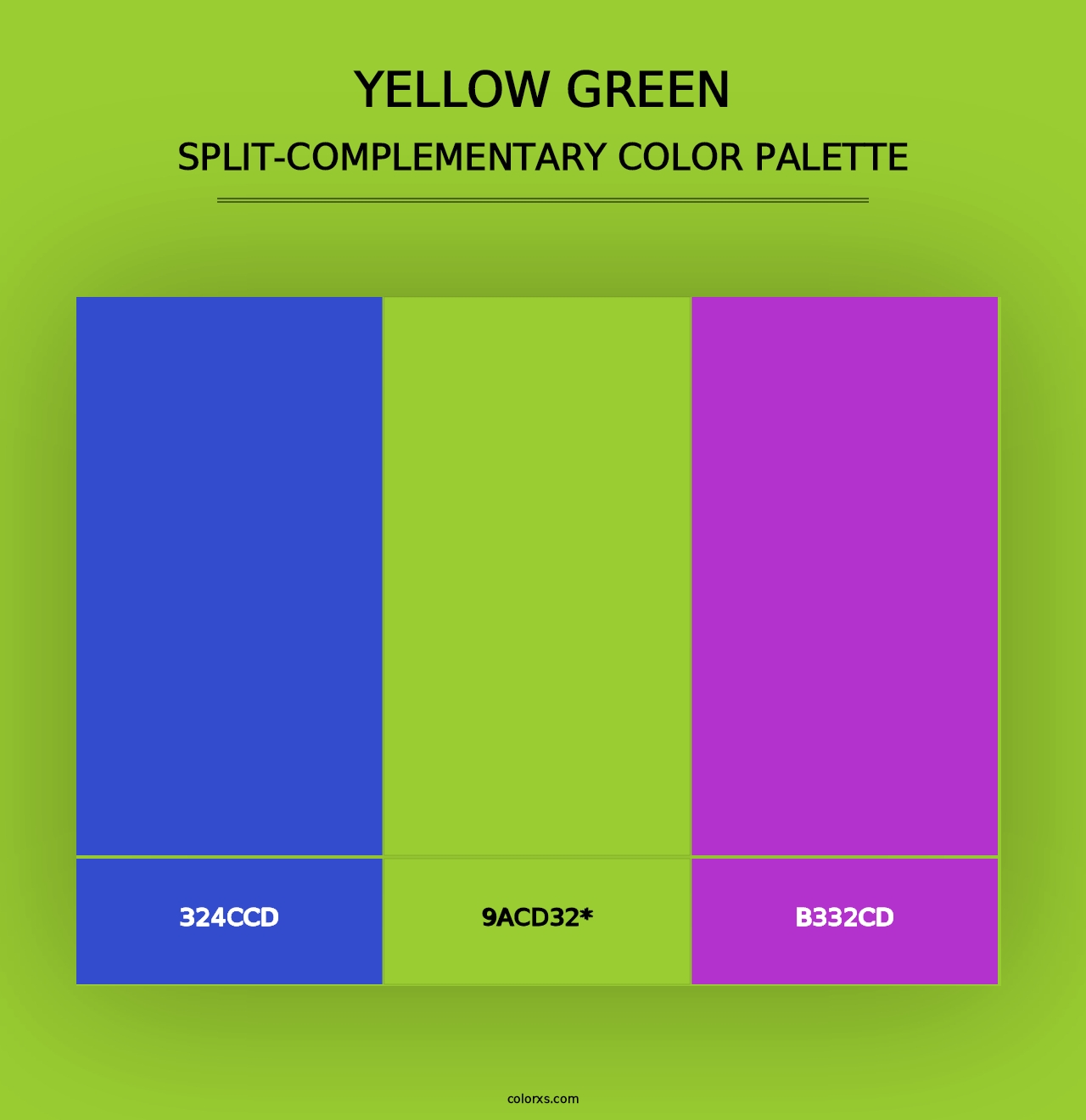 Yellow Green - Split-Complementary Color Palette