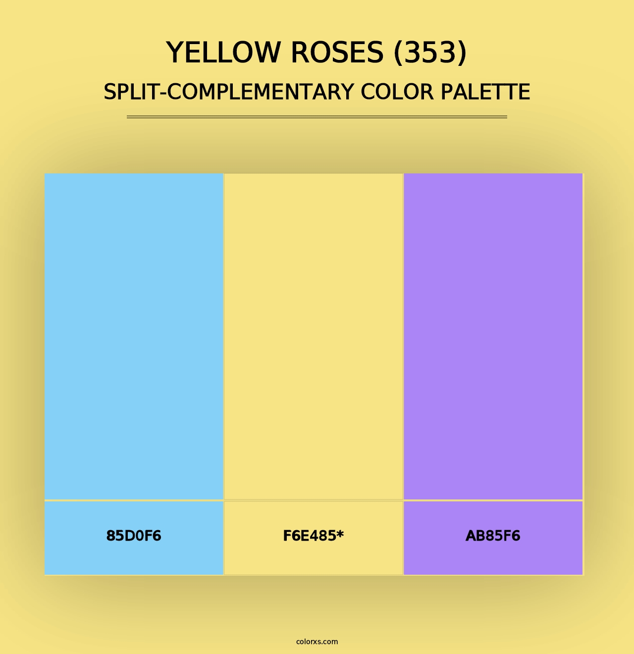 Yellow Roses (353) - Split-Complementary Color Palette