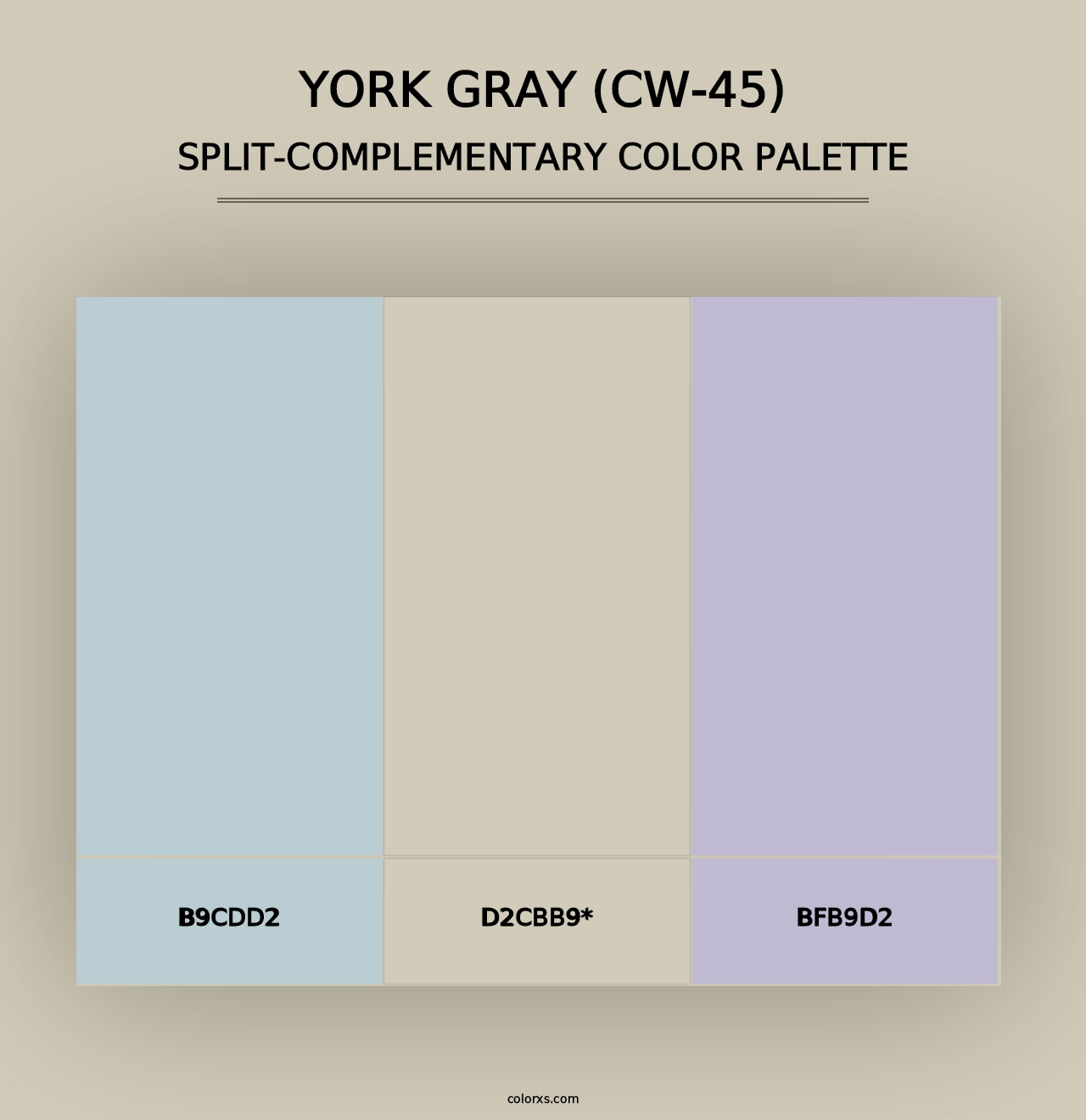 York Gray (CW-45) - Split-Complementary Color Palette