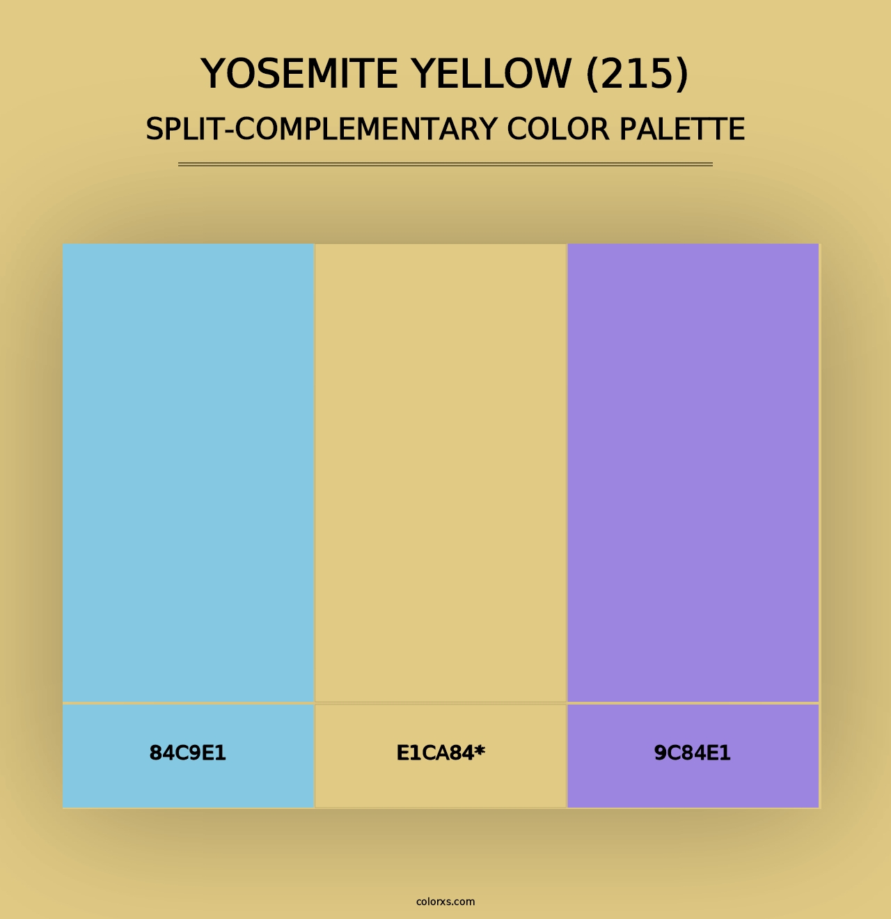 Yosemite Yellow (215) - Split-Complementary Color Palette