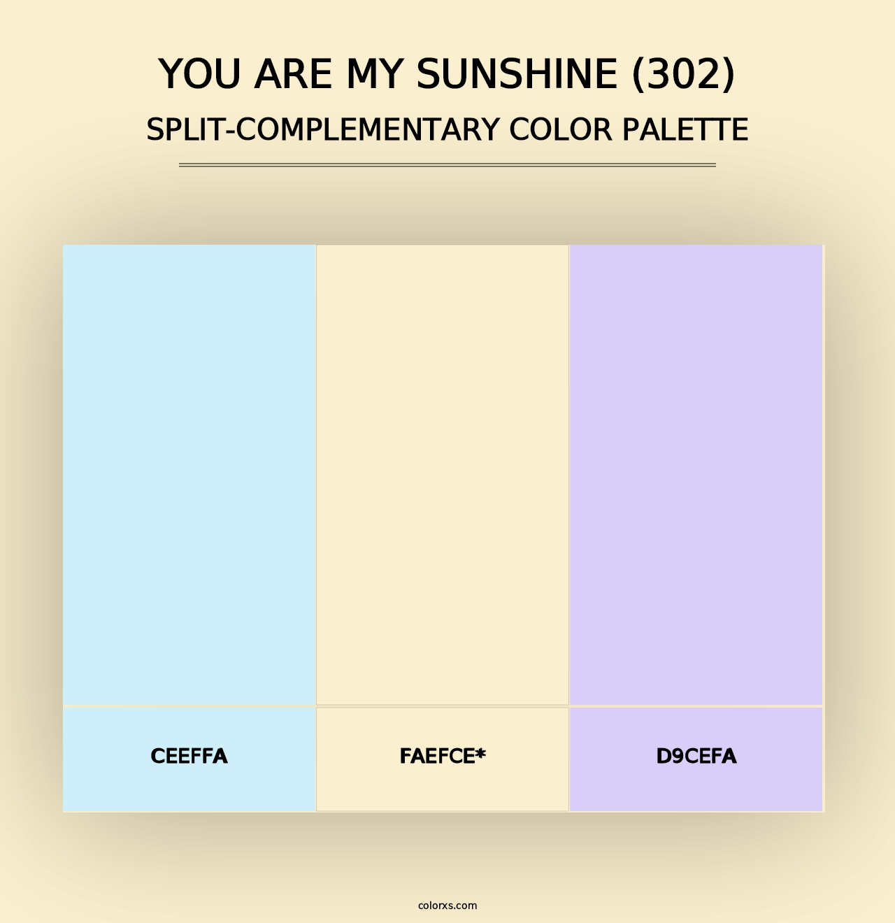 You Are My Sunshine (302) - Split-Complementary Color Palette