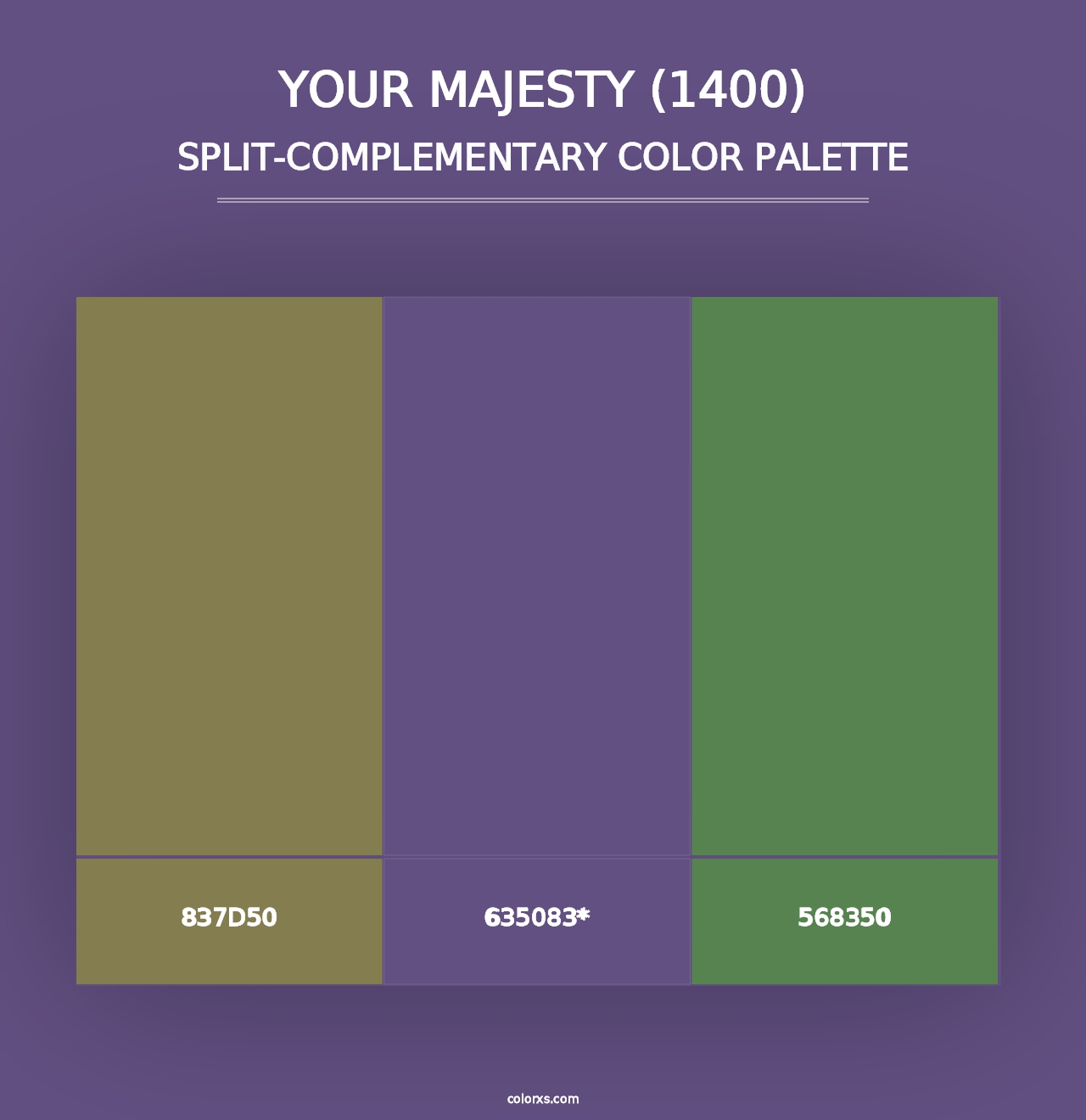 Your Majesty (1400) - Split-Complementary Color Palette