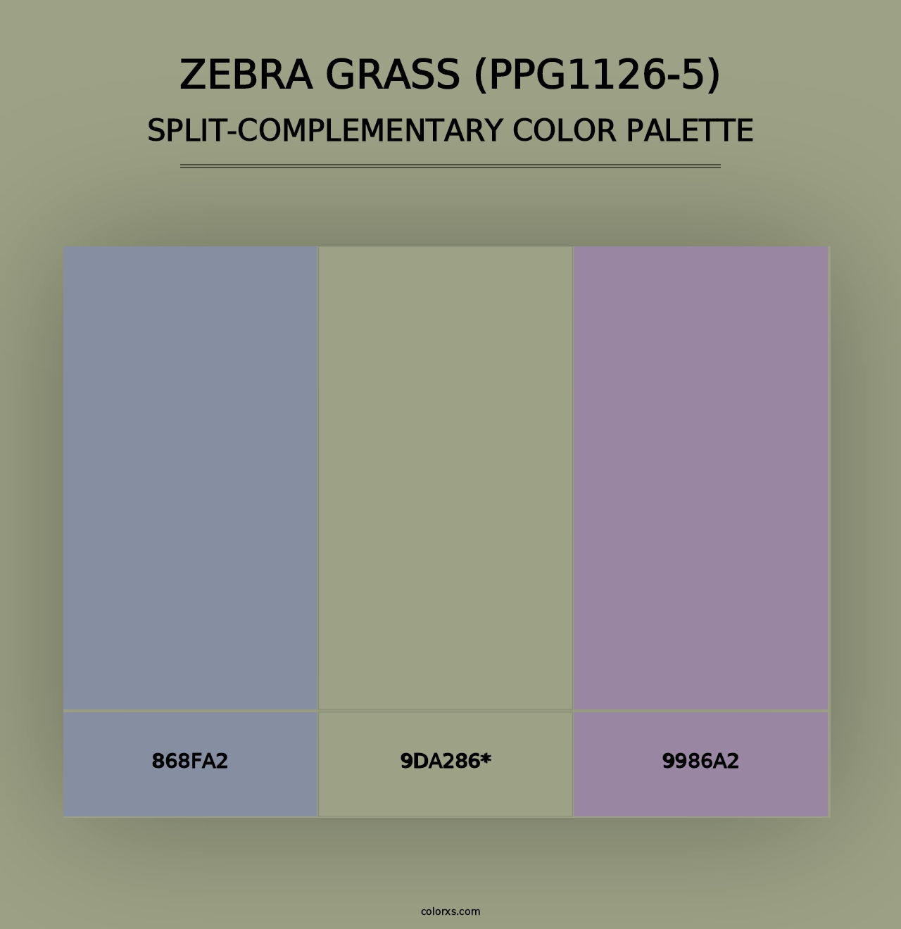 Zebra Grass (PPG1126-5) - Split-Complementary Color Palette