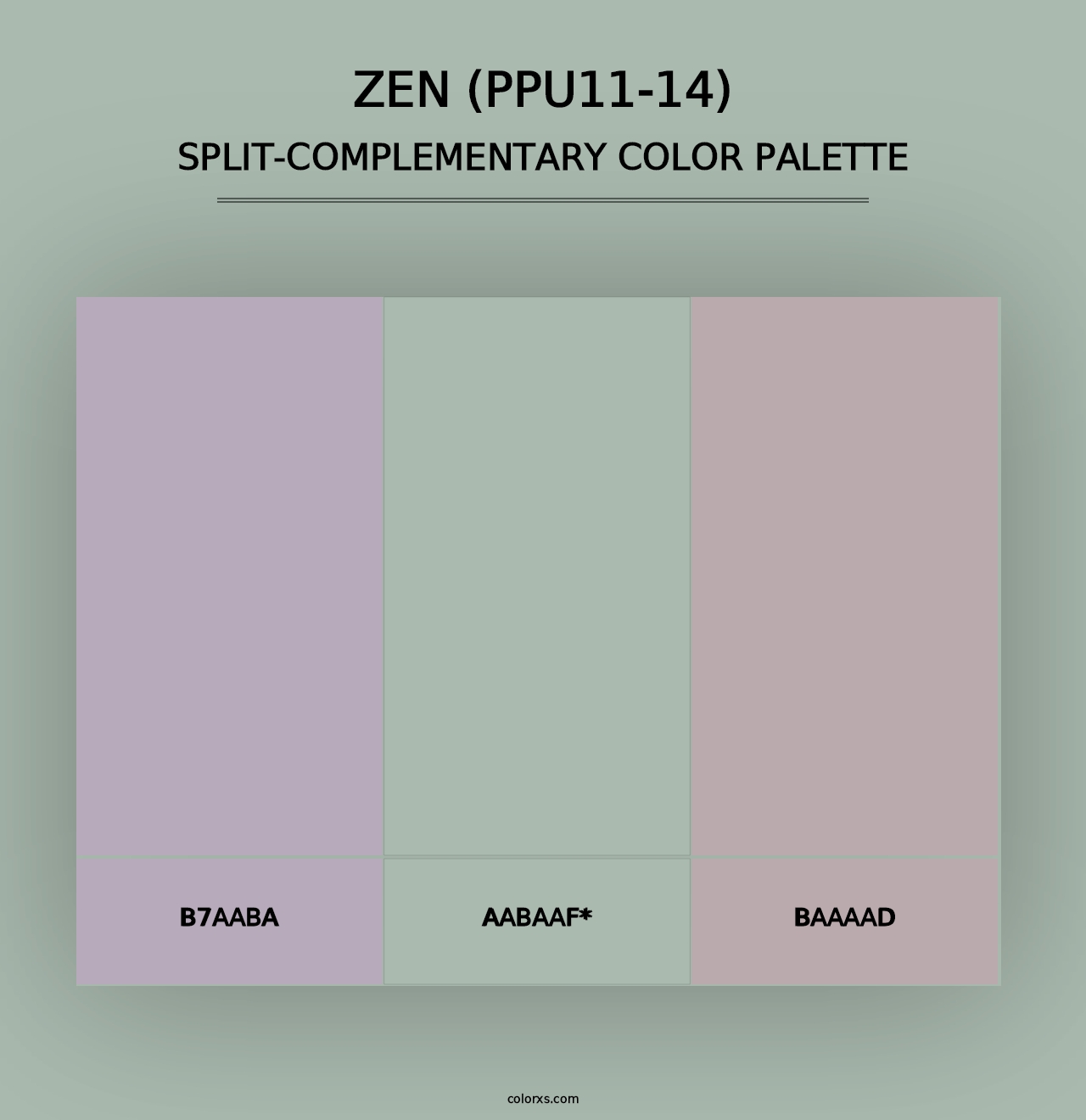 Zen (PPU11-14) - Split-Complementary Color Palette