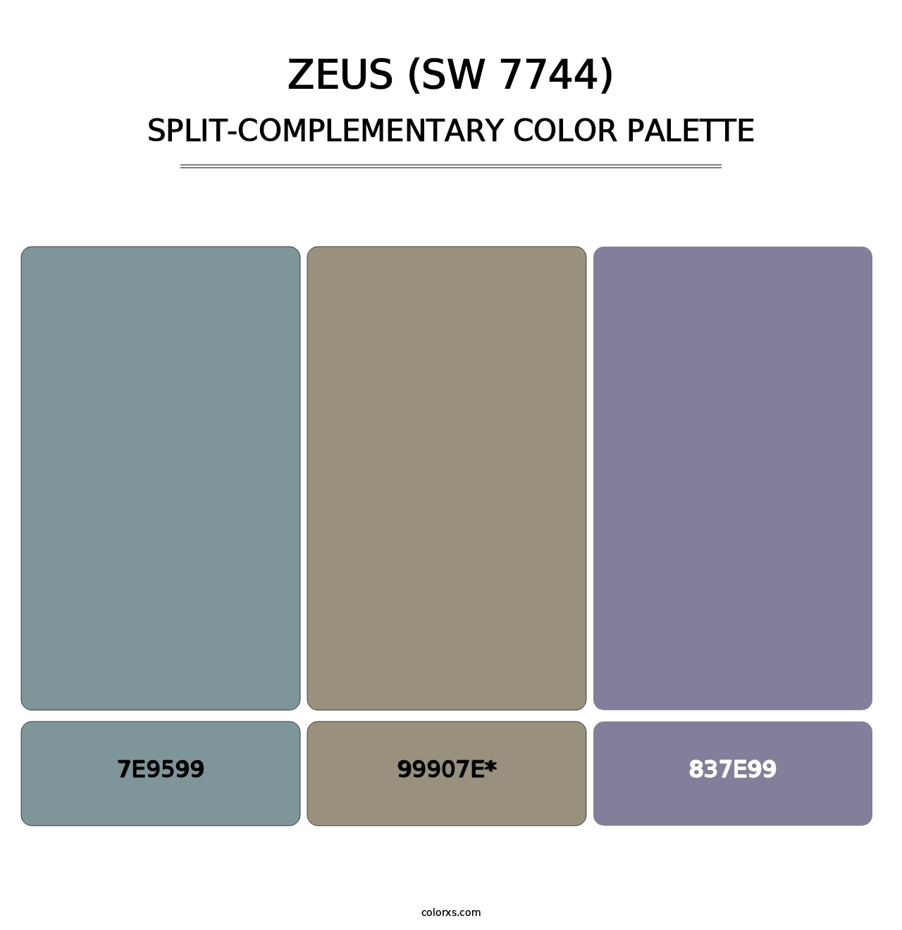 Zeus (SW 7744) - Split-Complementary Color Palette