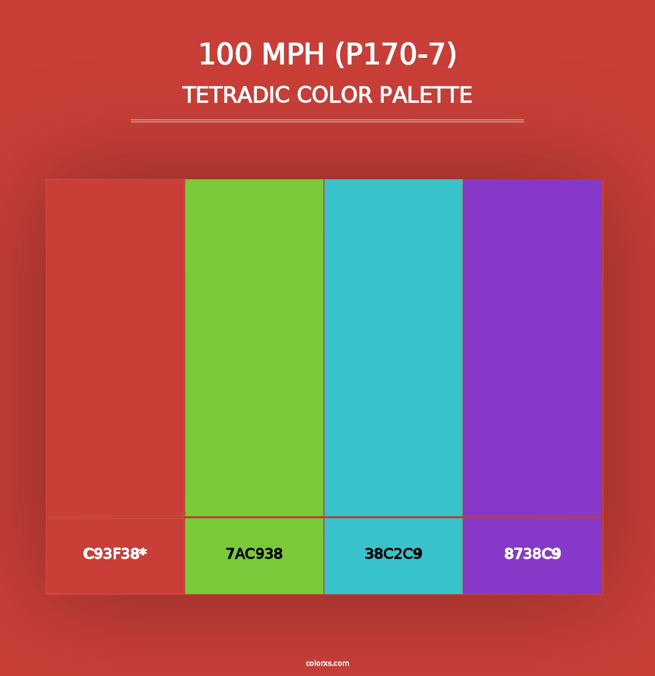 100 Mph (P170-7) - Tetradic Color Palette