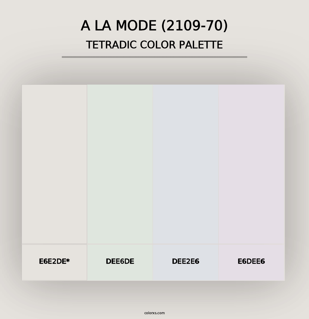 A la Mode (2109-70) - Tetradic Color Palette