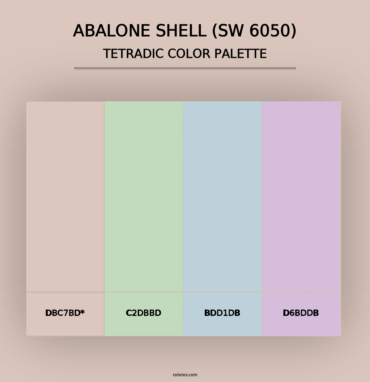 Abalone Shell (SW 6050) - Tetradic Color Palette