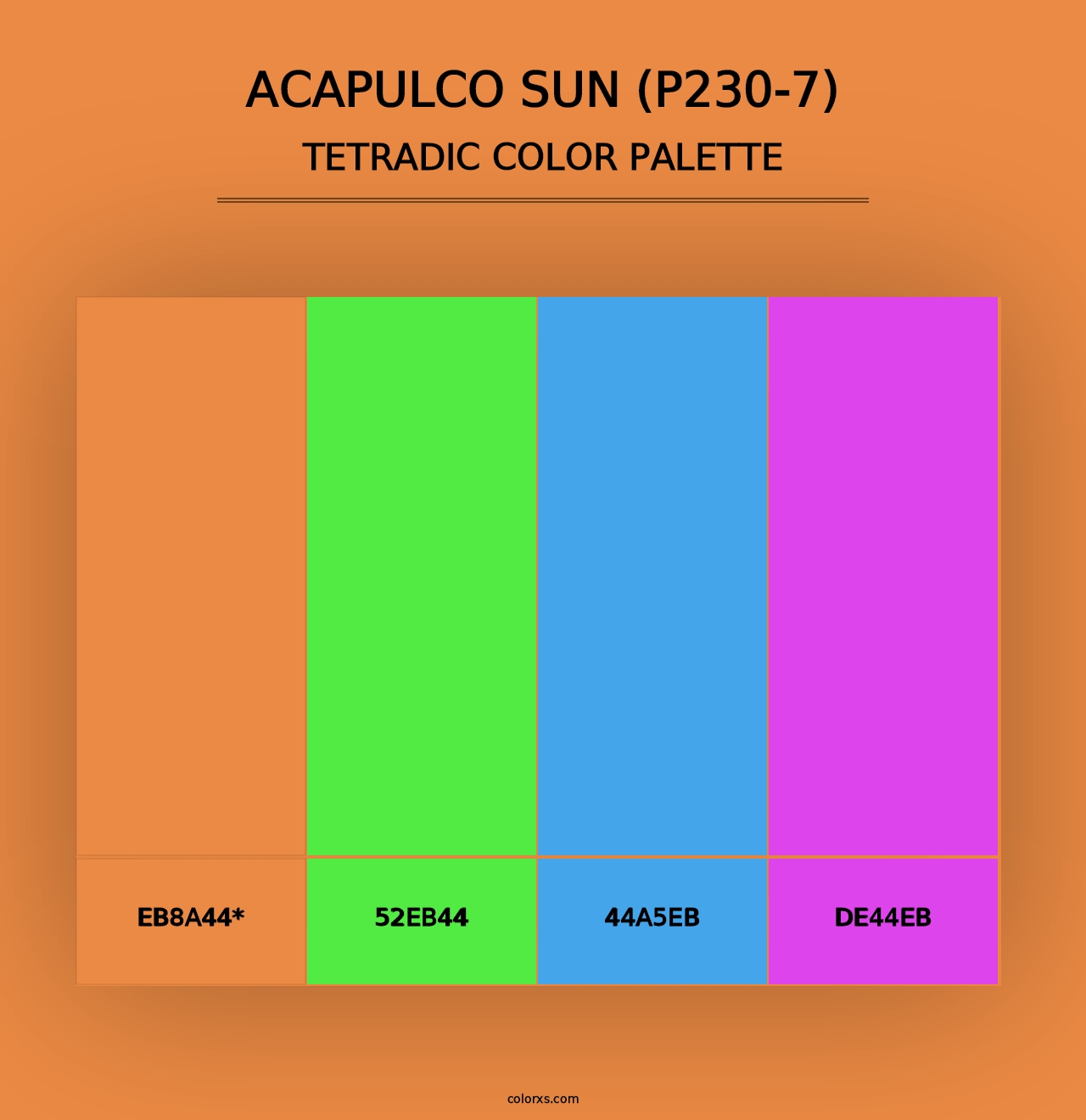 Acapulco Sun (P230-7) - Tetradic Color Palette