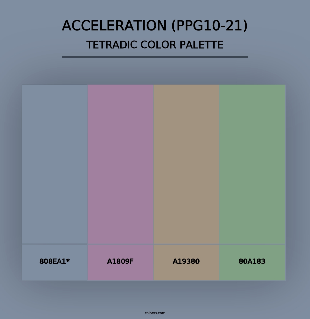 Acceleration (PPG10-21) - Tetradic Color Palette