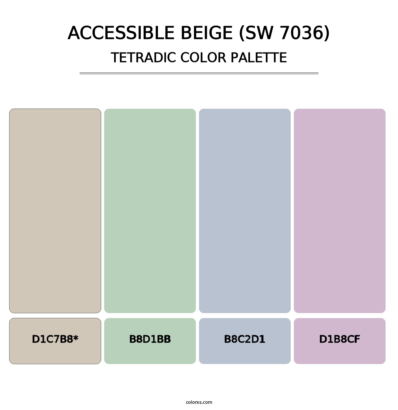 Accessible Beige (SW 7036) - Tetradic Color Palette