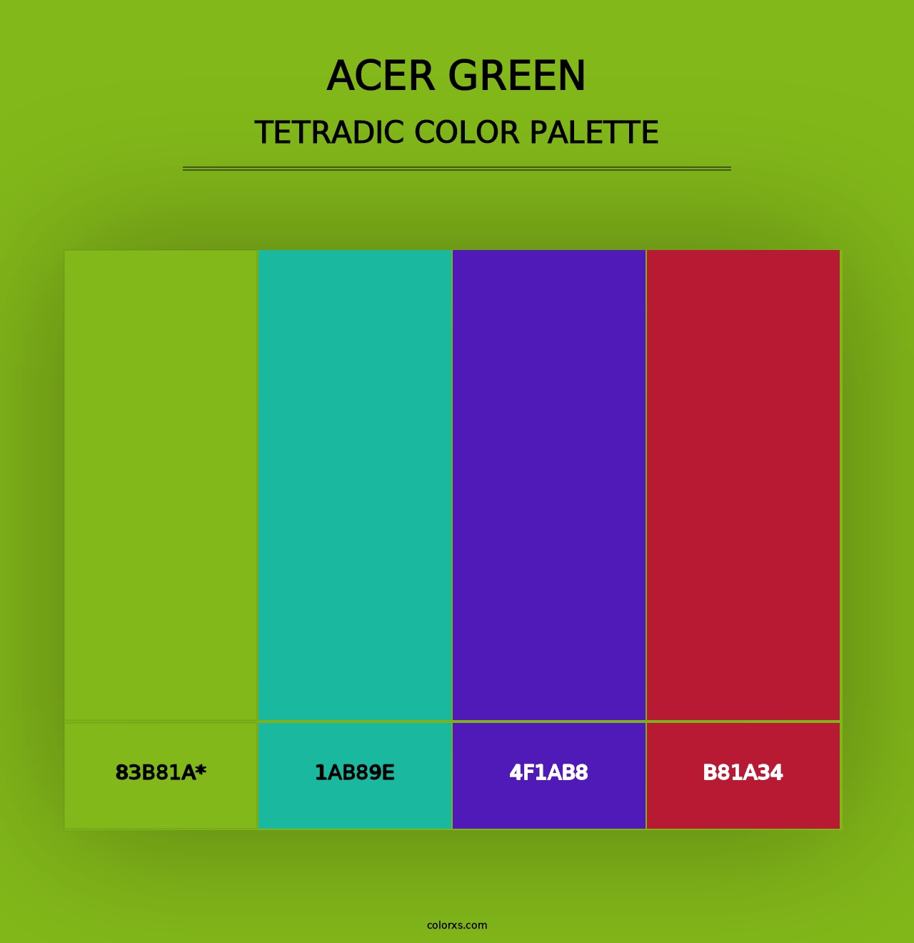 Acer Green - Tetradic Color Palette