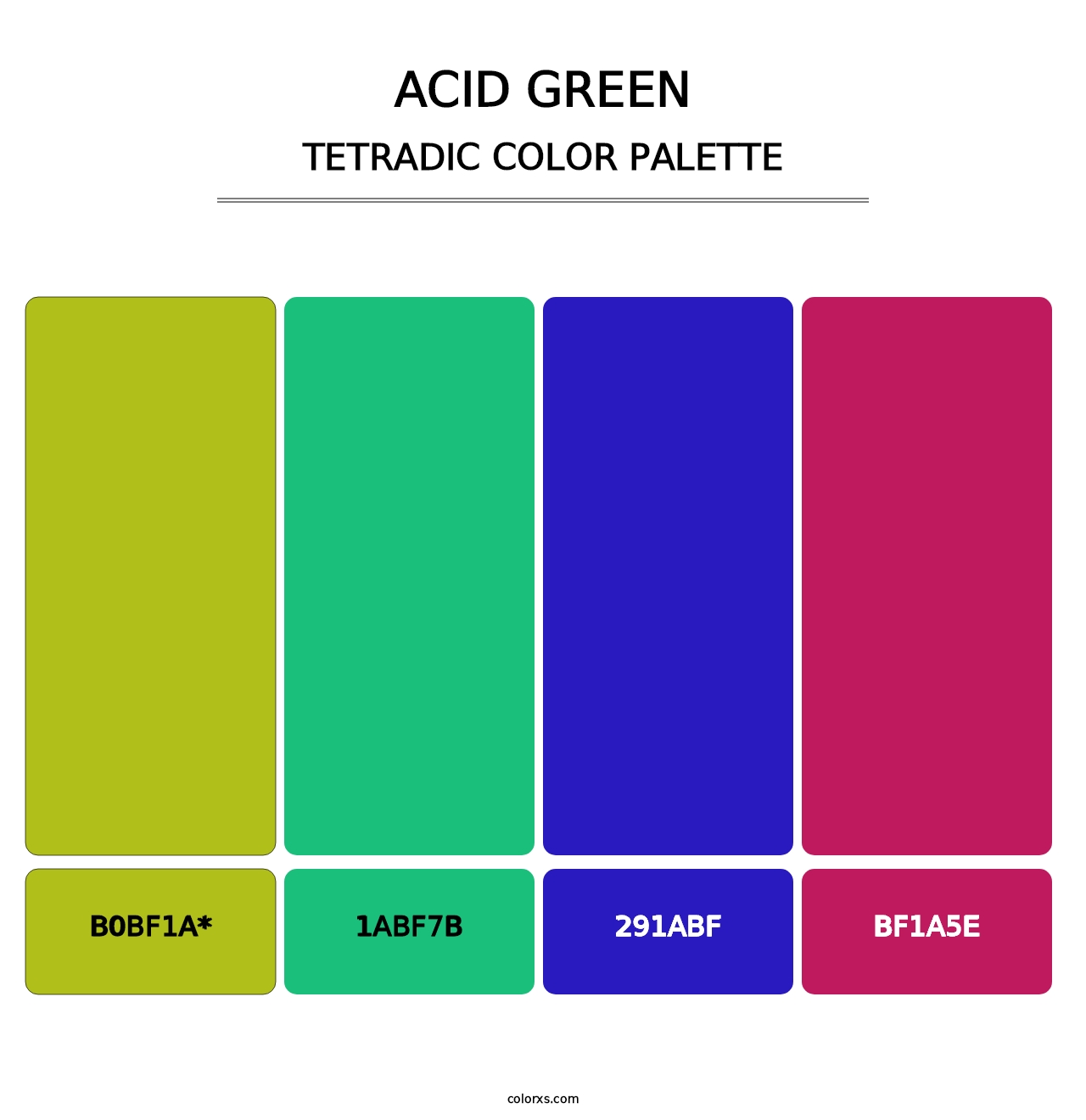 Acid Green - Tetradic Color Palette
