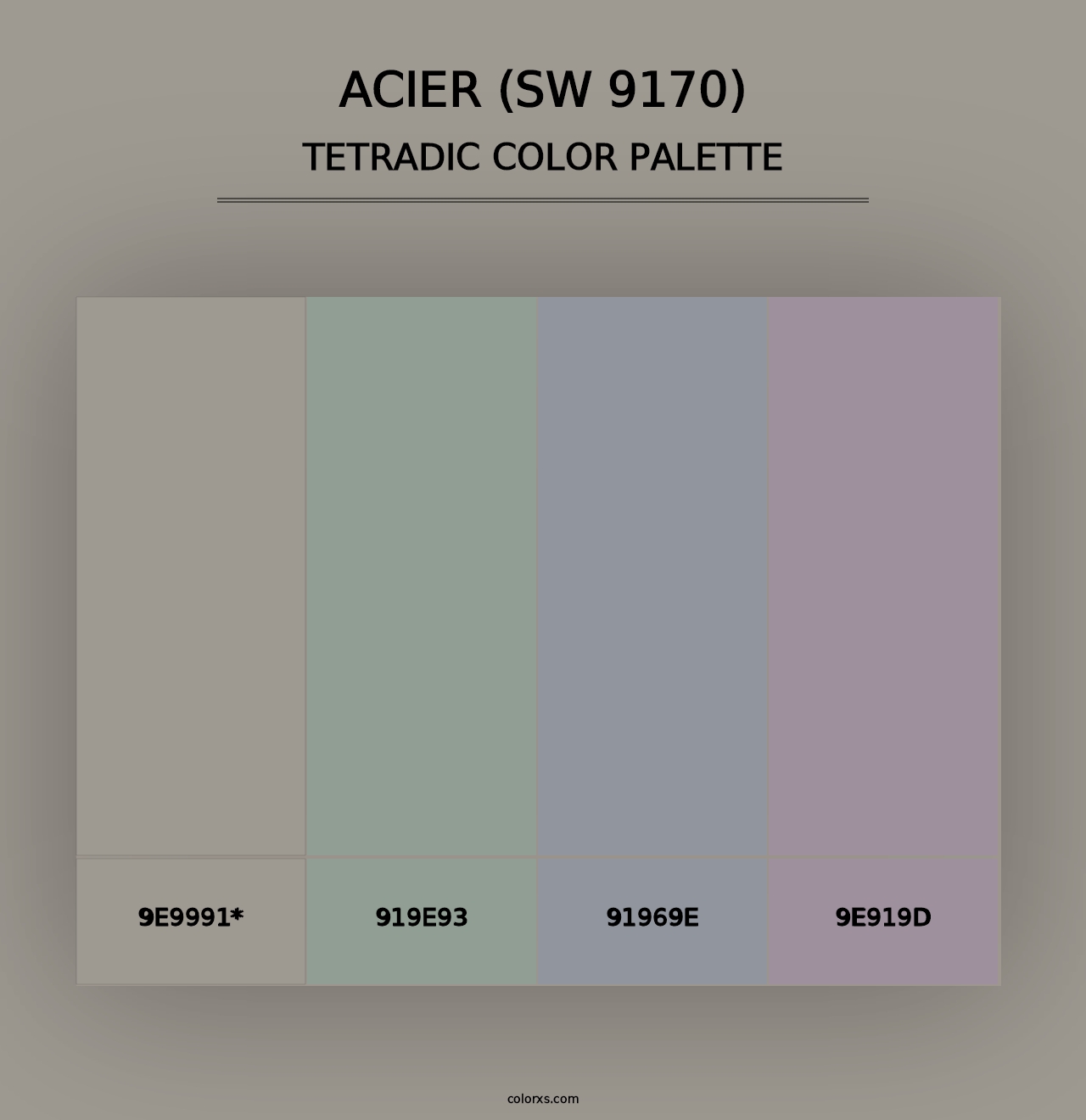 Acier (SW 9170) - Tetradic Color Palette