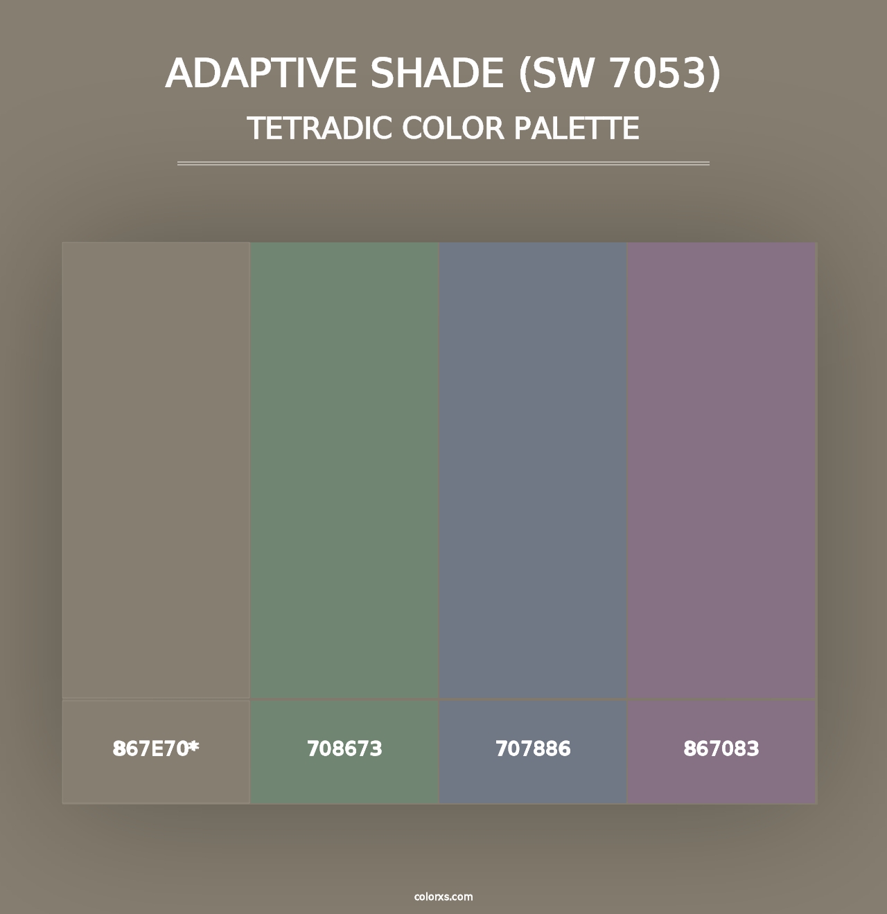 Adaptive Shade (SW 7053) - Tetradic Color Palette