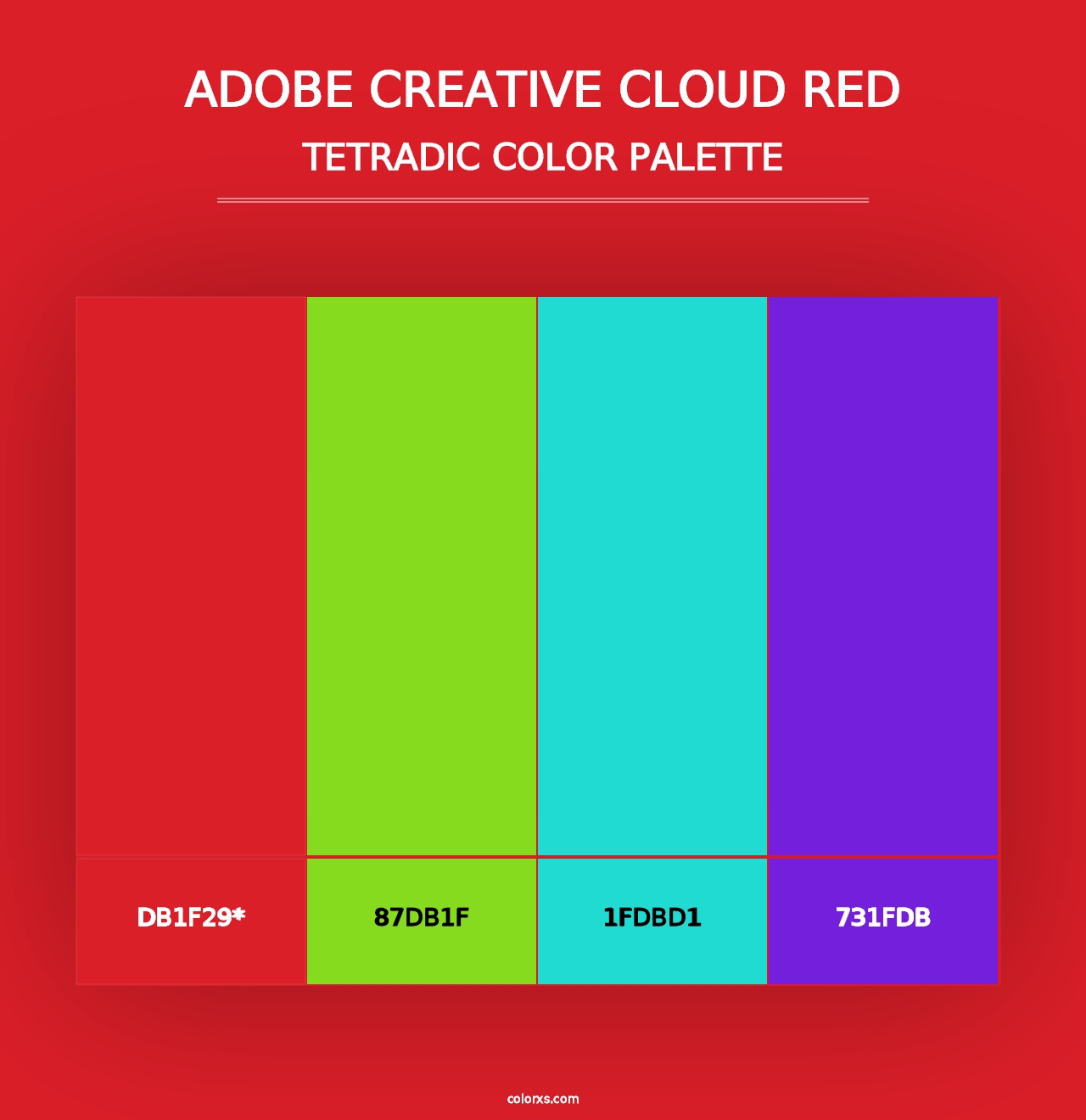 Adobe Creative Cloud Red - Tetradic Color Palette