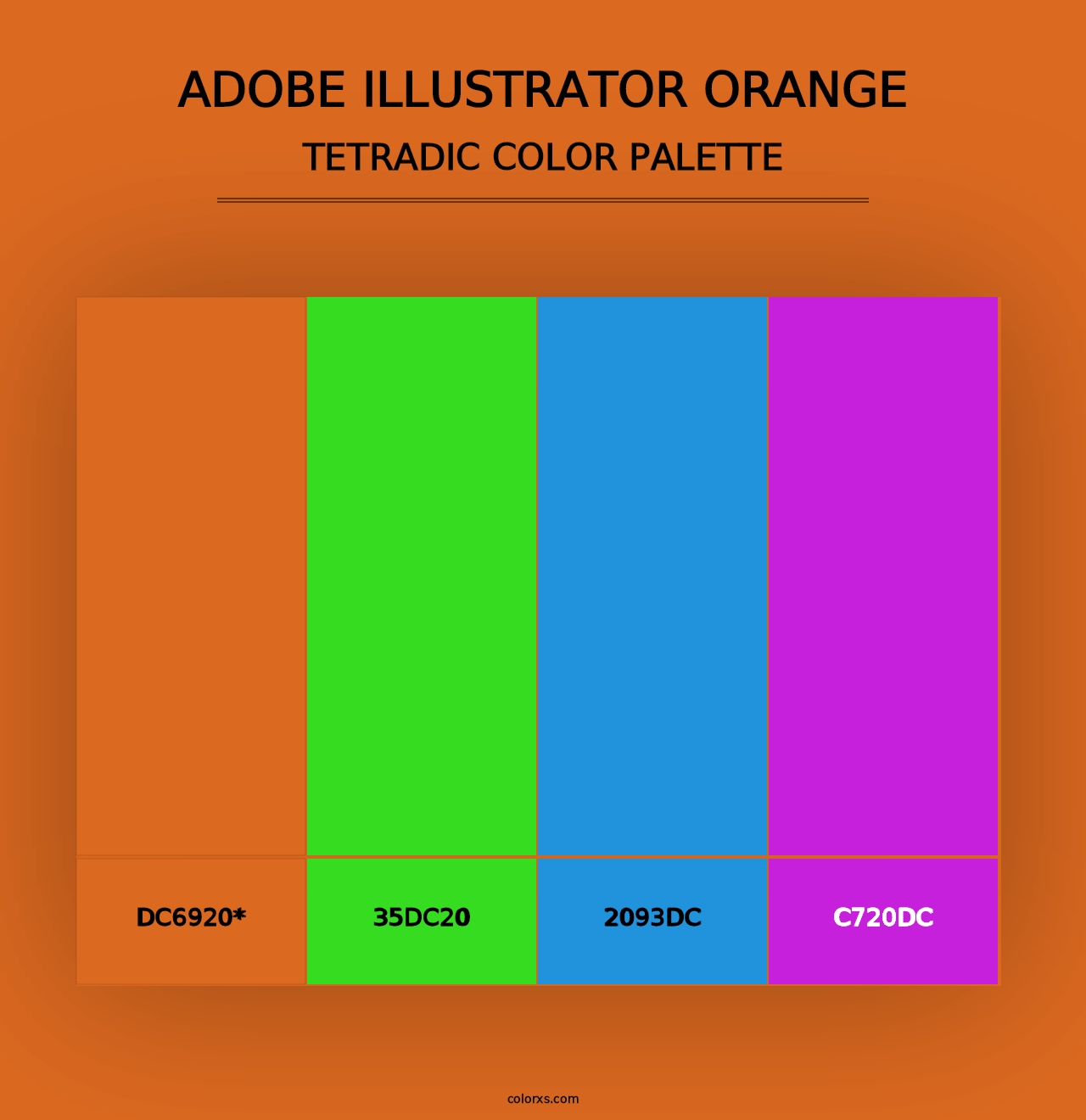 Adobe Illustrator Orange - Tetradic Color Palette