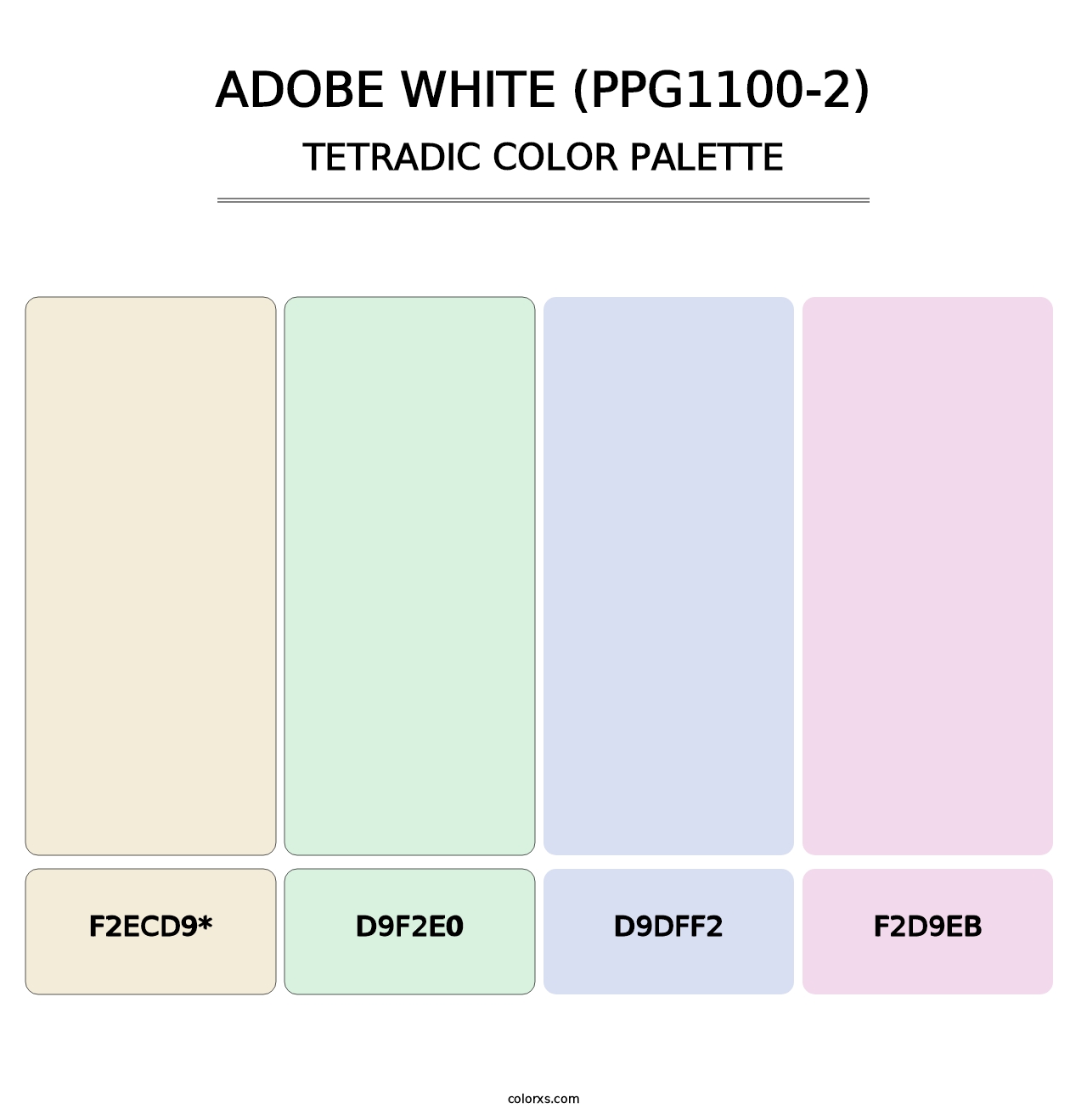 Adobe White (PPG1100-2) - Tetradic Color Palette