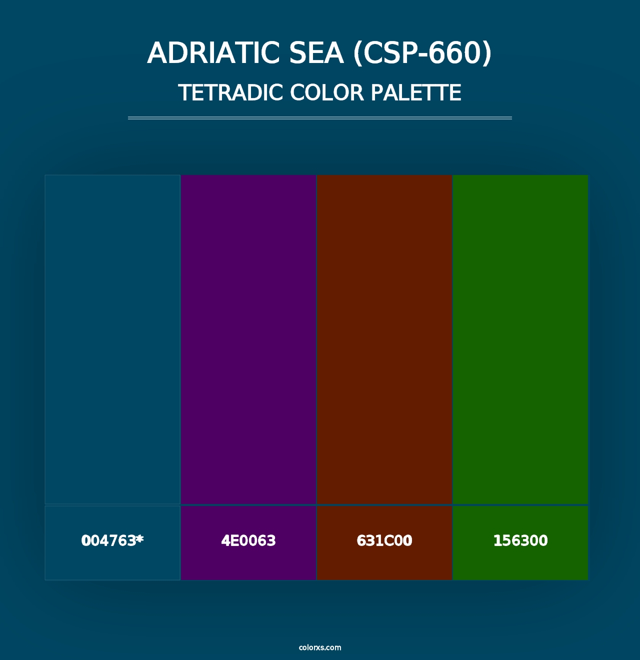 Adriatic Sea (CSP-660) - Tetradic Color Palette