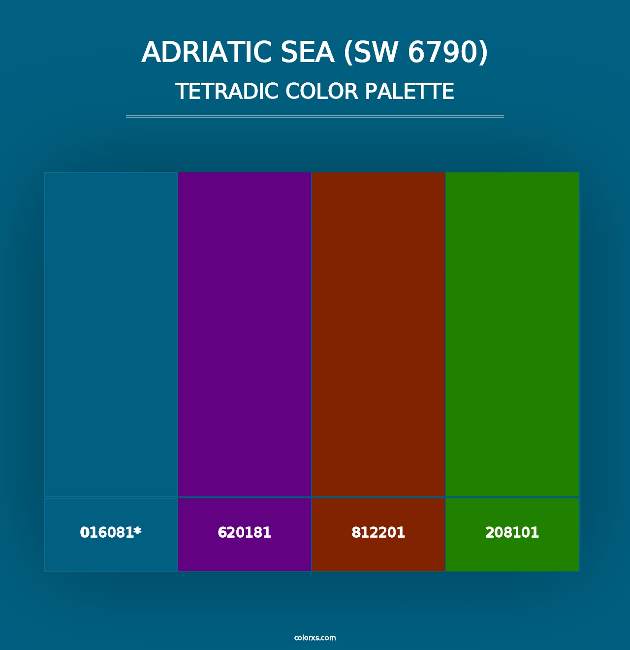 Adriatic Sea (SW 6790) - Tetradic Color Palette