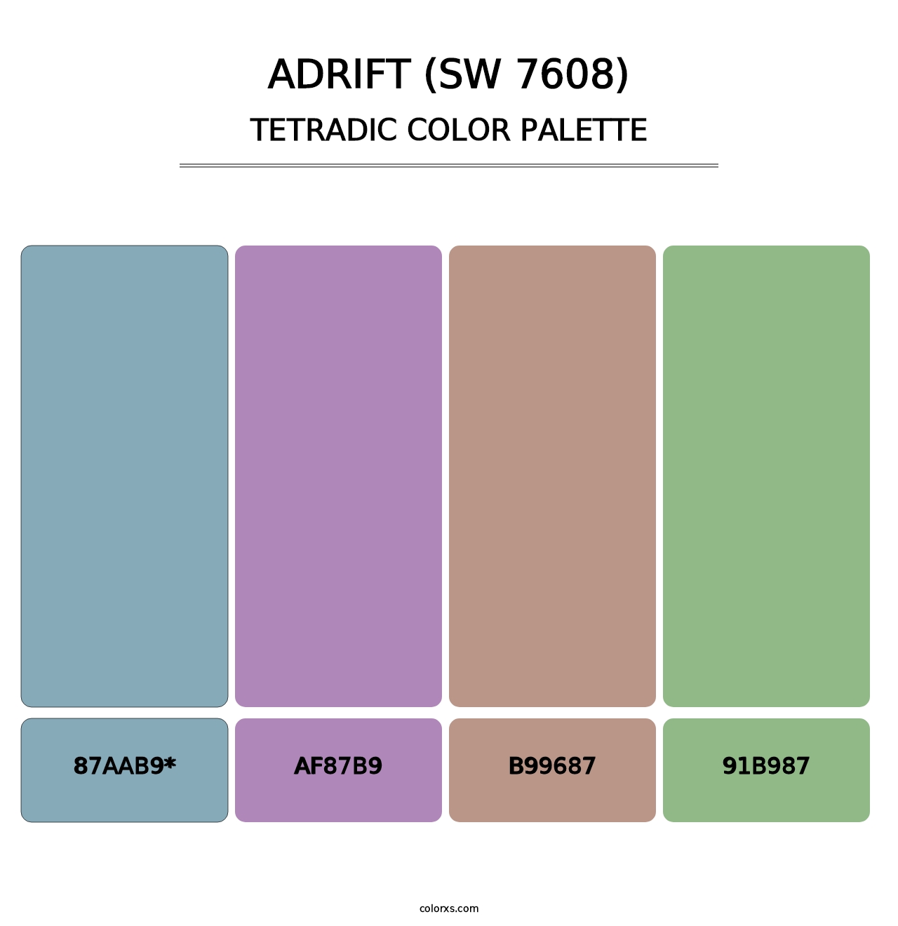 Adrift (SW 7608) - Tetradic Color Palette