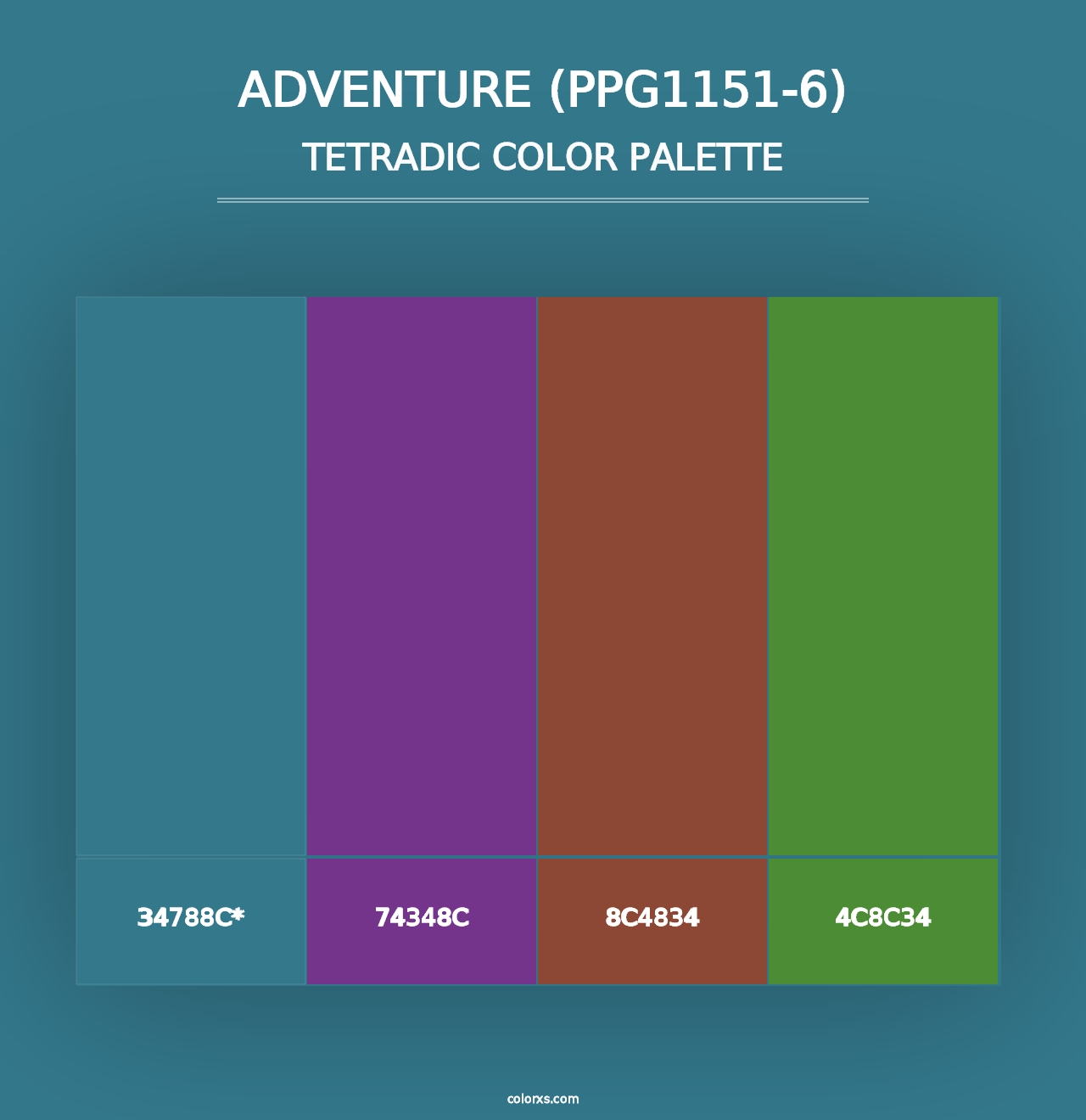 Adventure (PPG1151-6) - Tetradic Color Palette