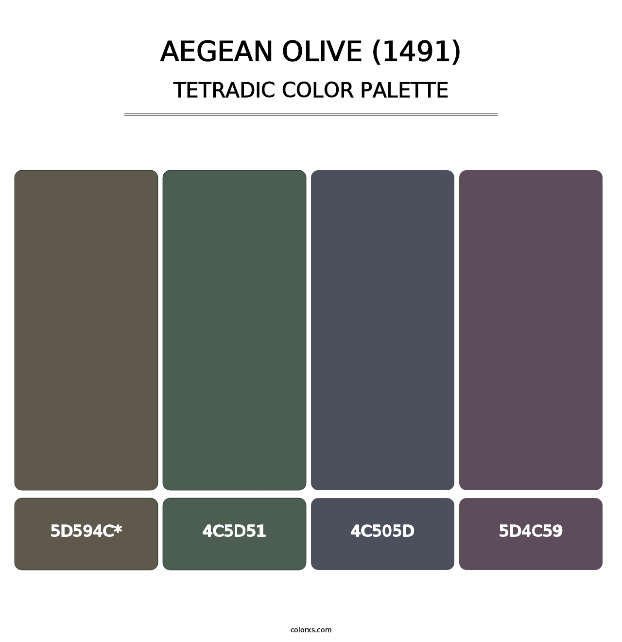 Aegean Olive (1491) - Tetradic Color Palette