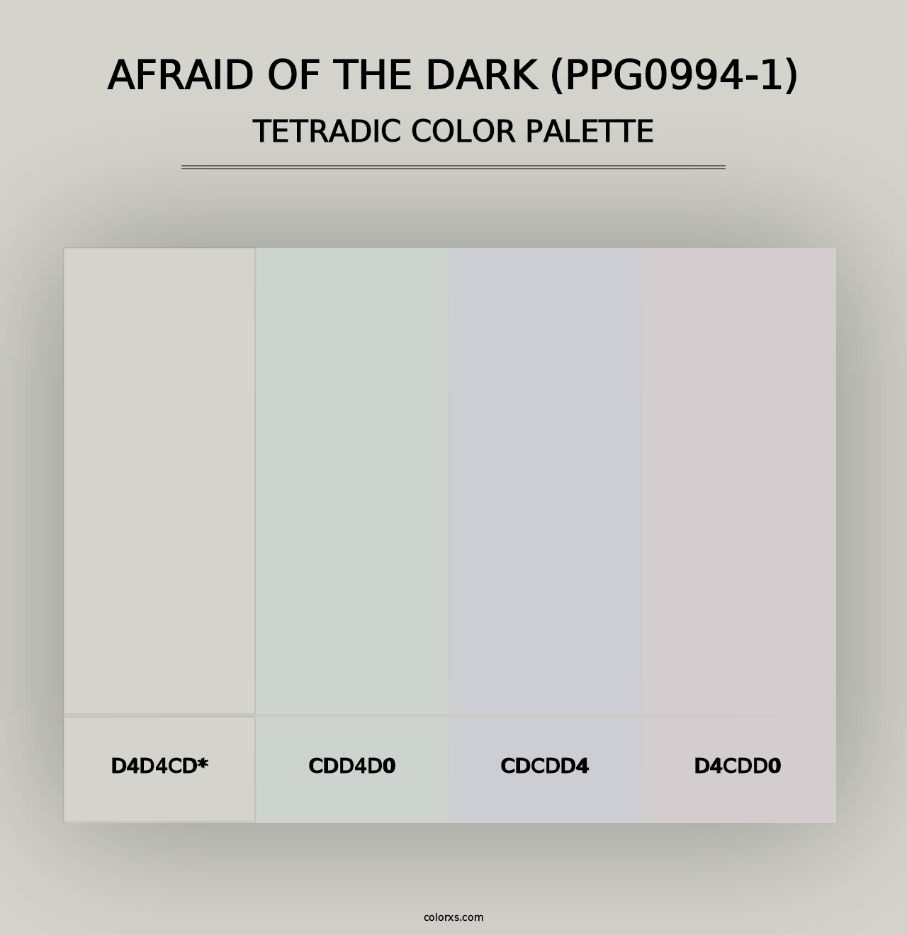 Afraid Of The Dark (PPG0994-1) - Tetradic Color Palette