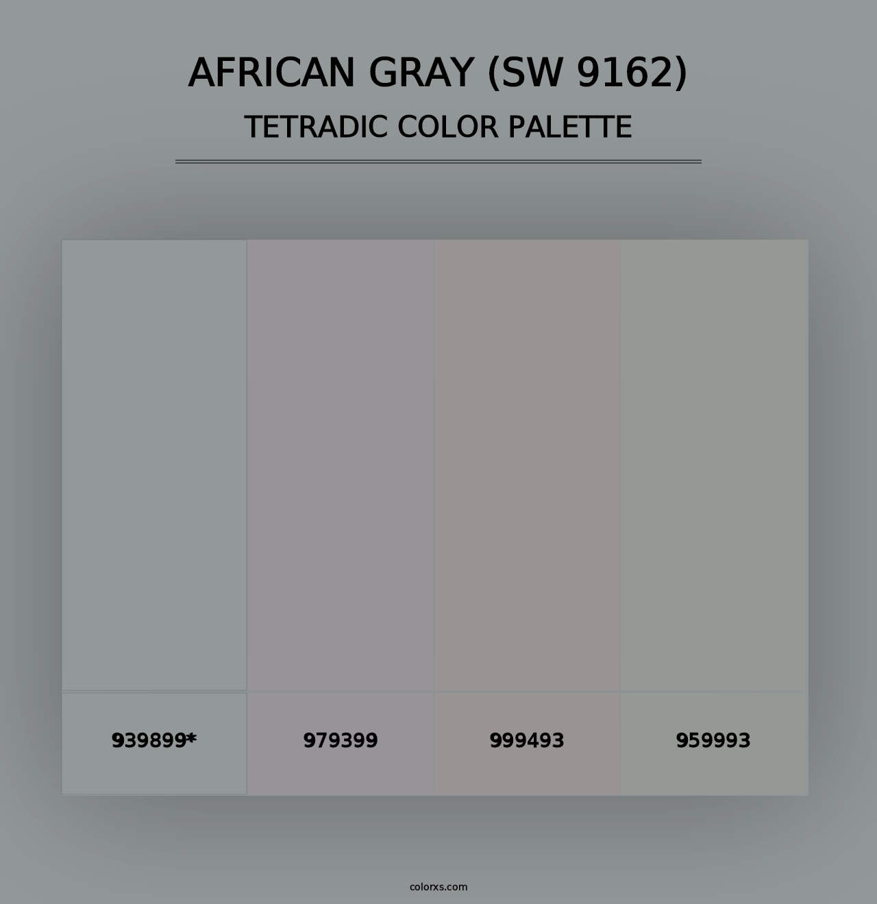 African Gray (SW 9162) - Tetradic Color Palette