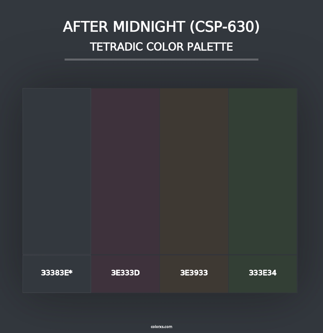 After Midnight (CSP-630) - Tetradic Color Palette