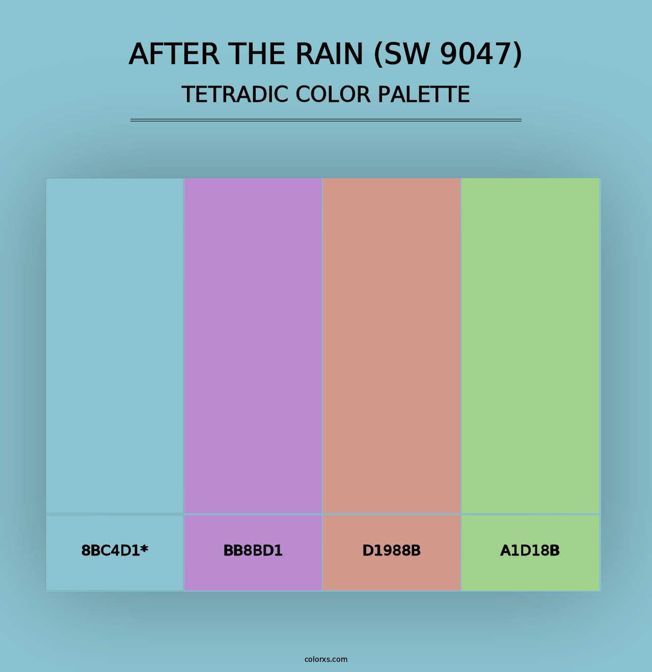 After the Rain (SW 9047) - Tetradic Color Palette