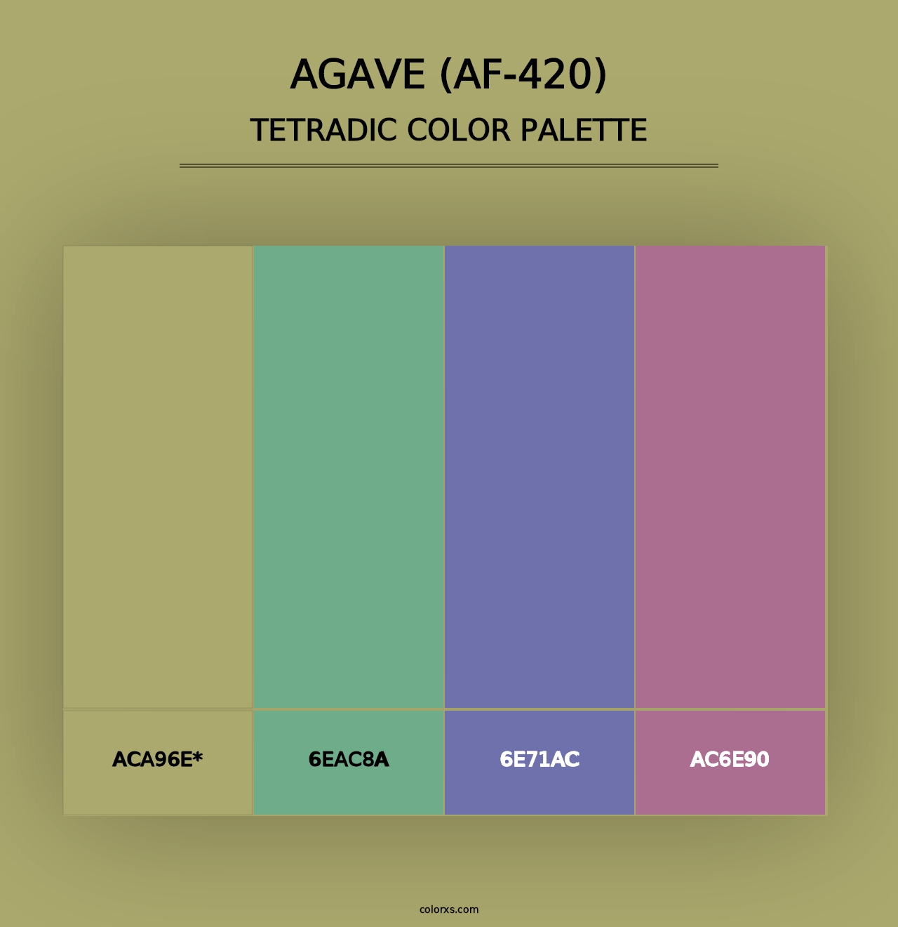 Agave (AF-420) - Tetradic Color Palette