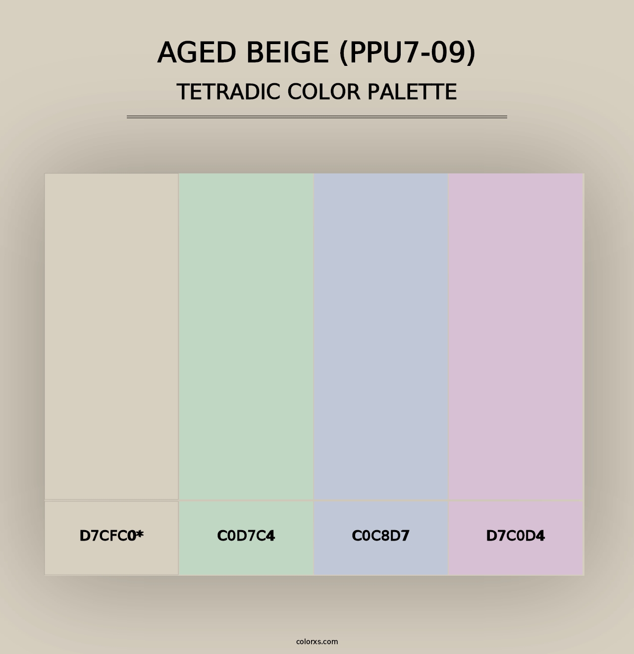 Aged Beige (PPU7-09) - Tetradic Color Palette