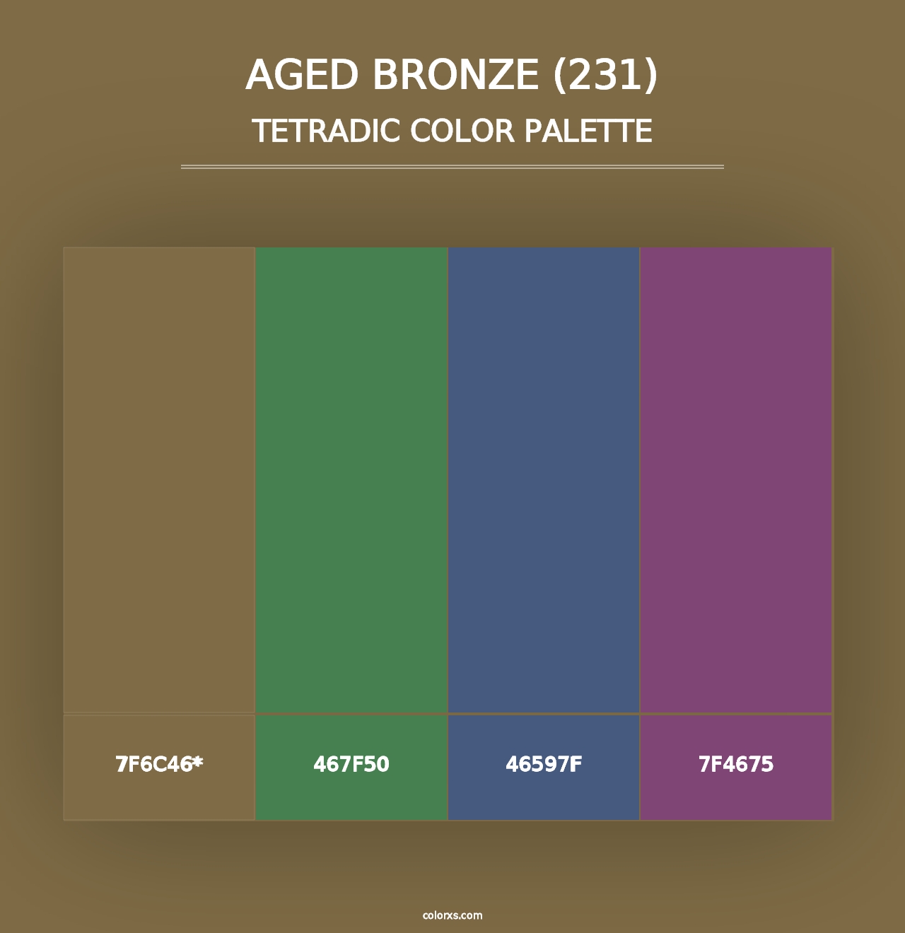 Aged Bronze (231) - Tetradic Color Palette