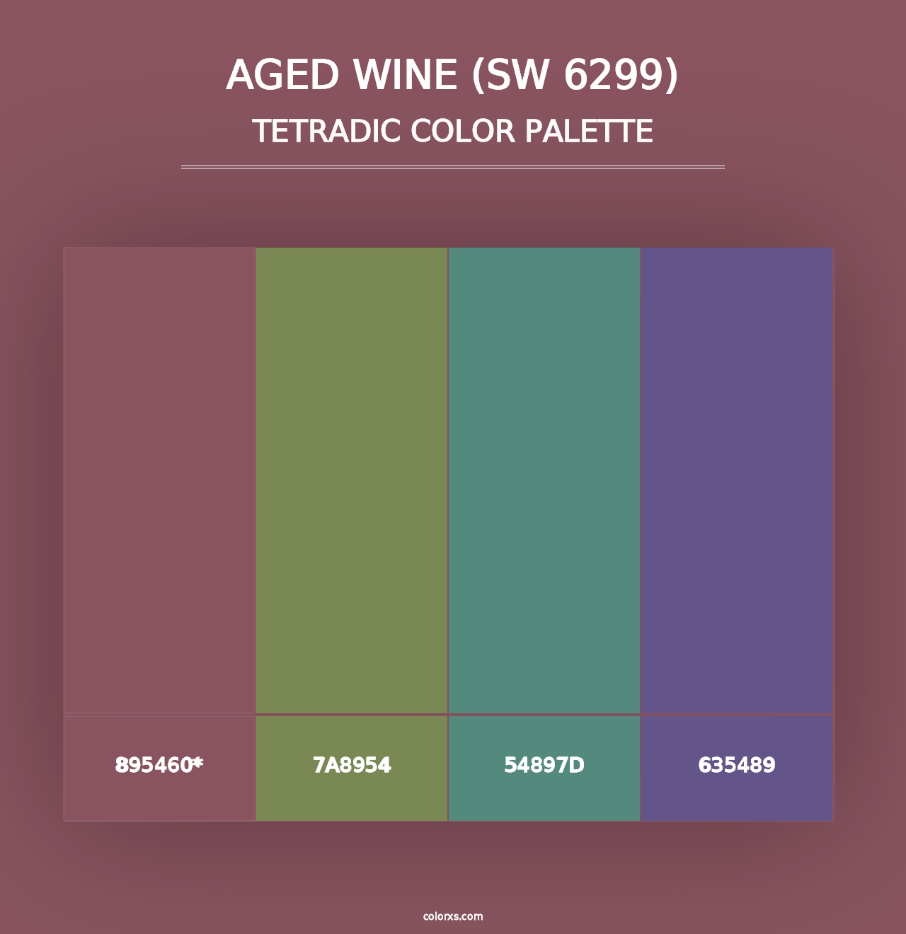 Aged Wine (SW 6299) - Tetradic Color Palette