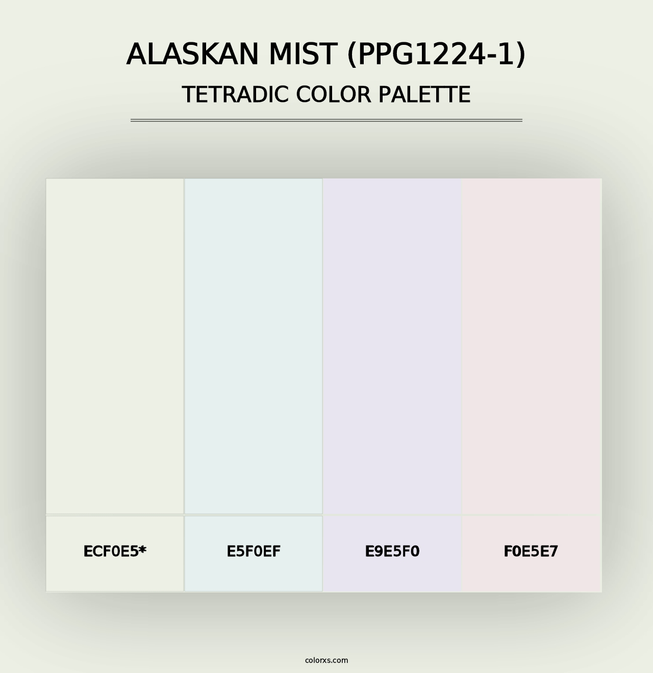 Alaskan Mist (PPG1224-1) - Tetradic Color Palette