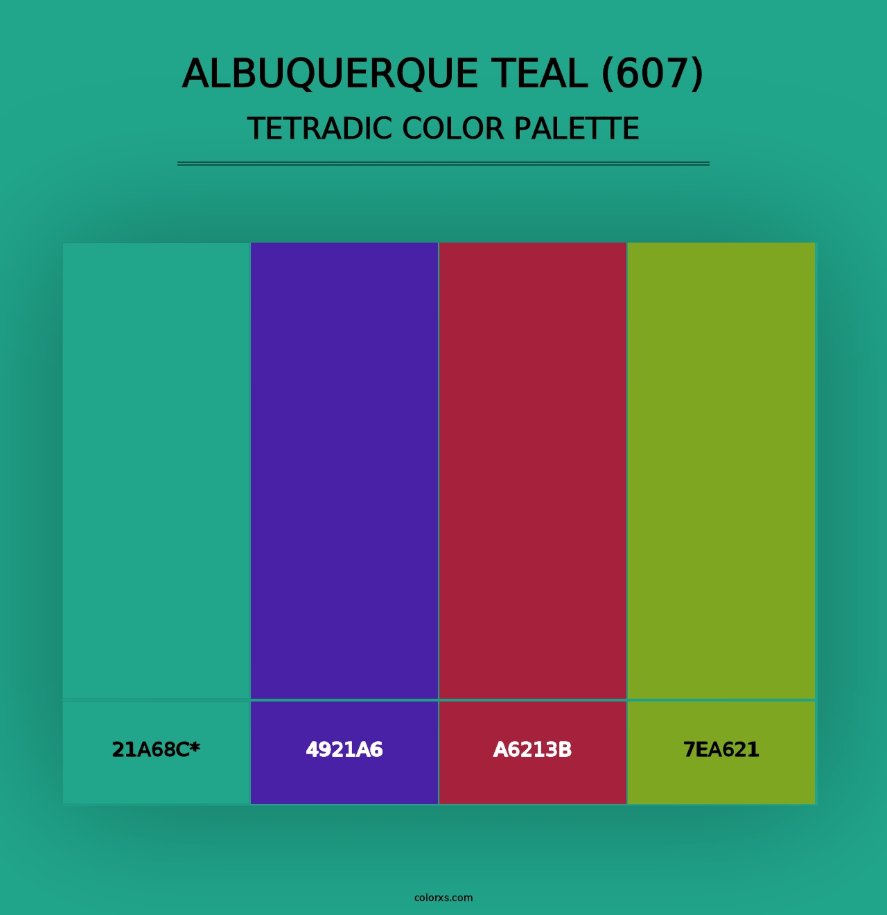 Albuquerque Teal (607) - Tetradic Color Palette