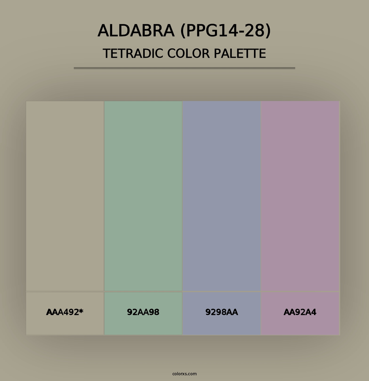 Aldabra (PPG14-28) - Tetradic Color Palette