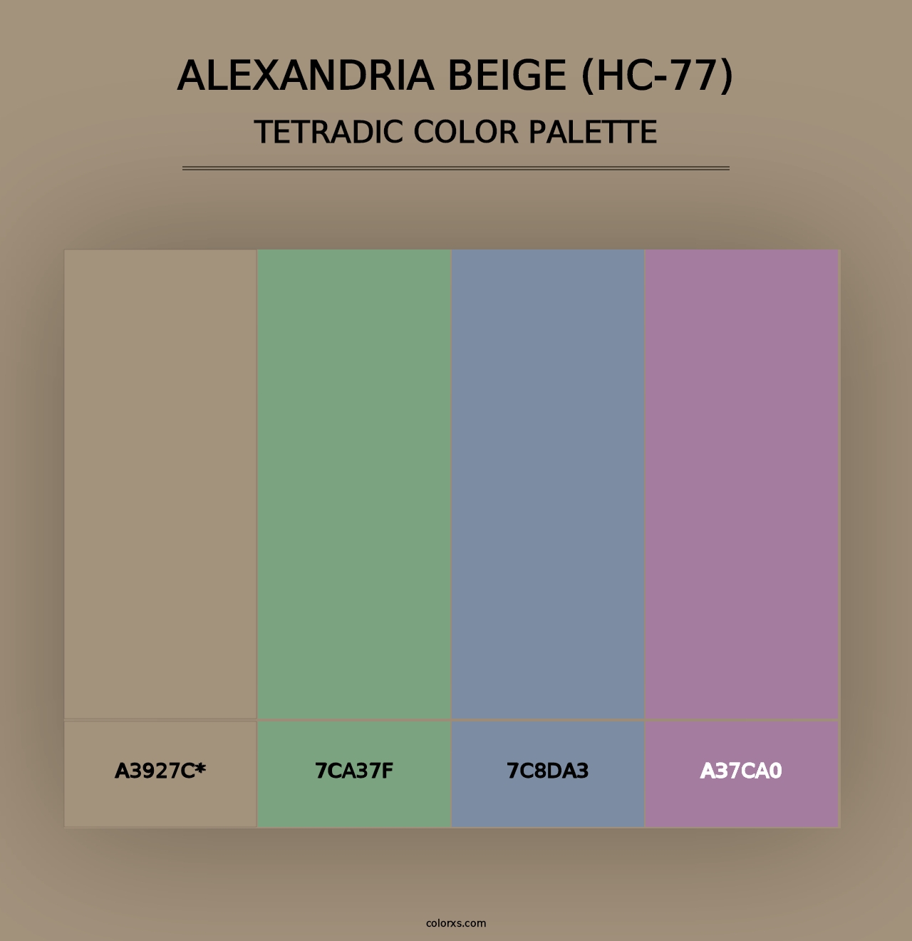 Alexandria Beige (HC-77) - Tetradic Color Palette