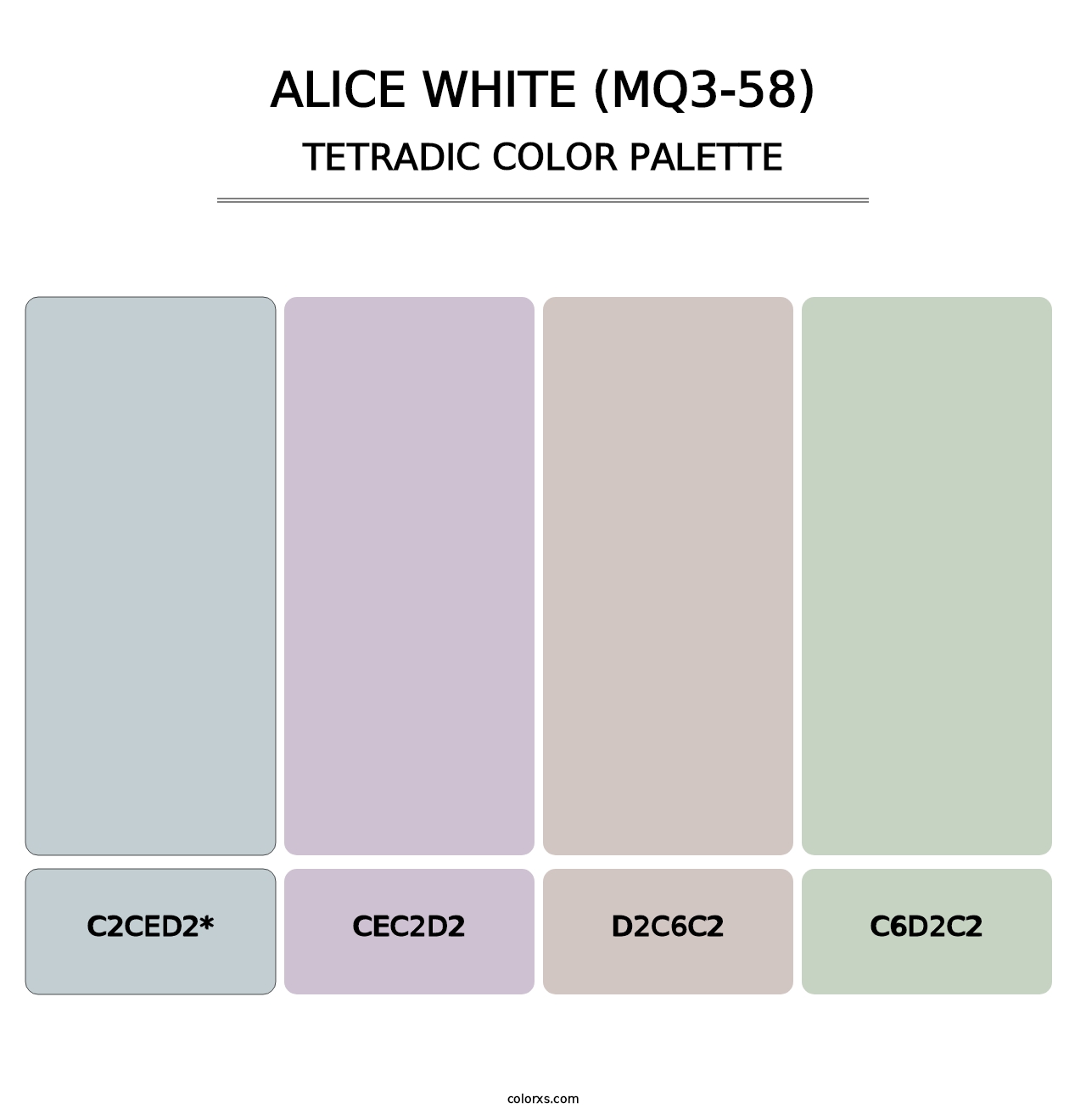 Alice White (MQ3-58) - Tetradic Color Palette