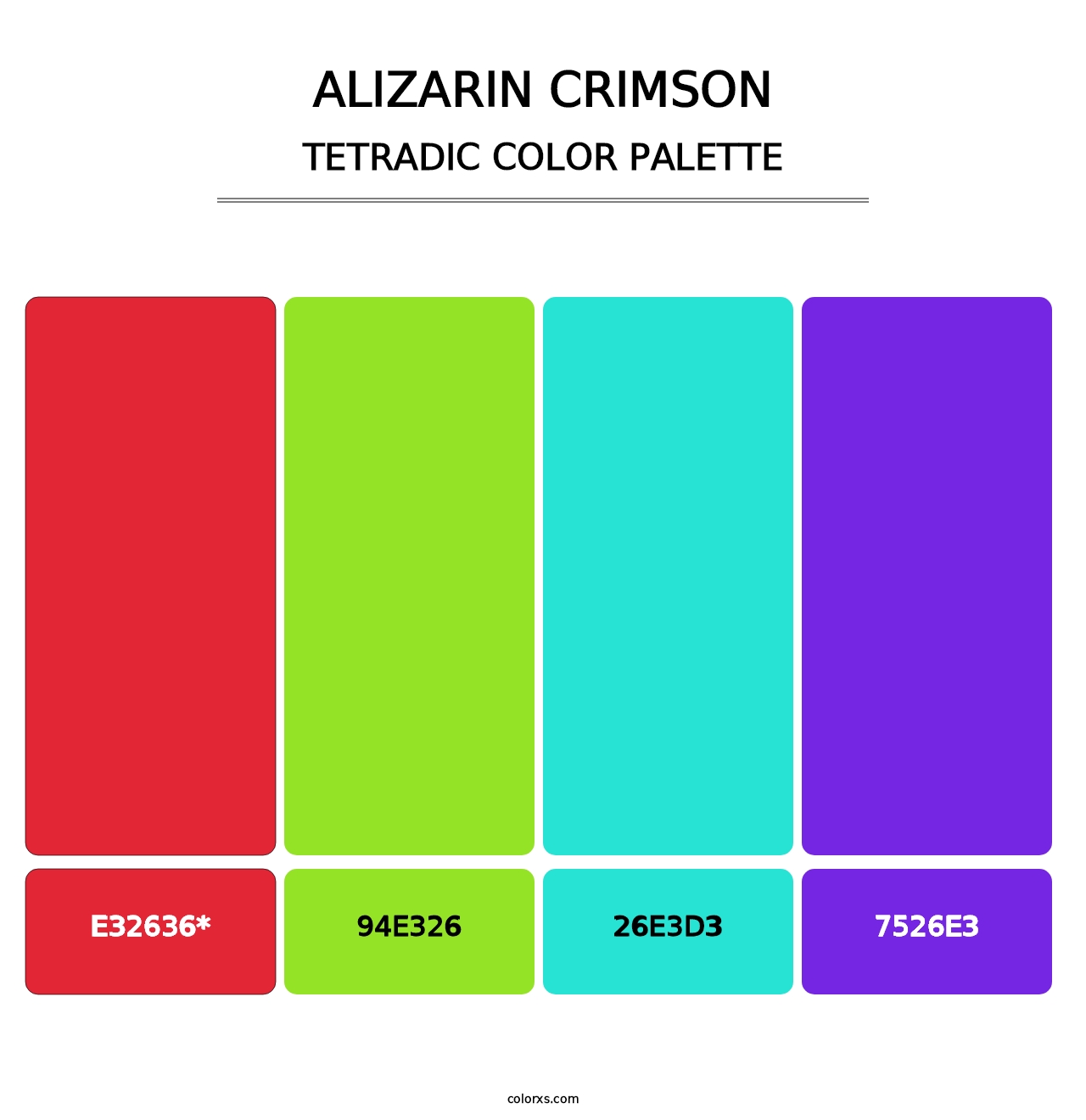 Alizarin Crimson - Tetradic Color Palette