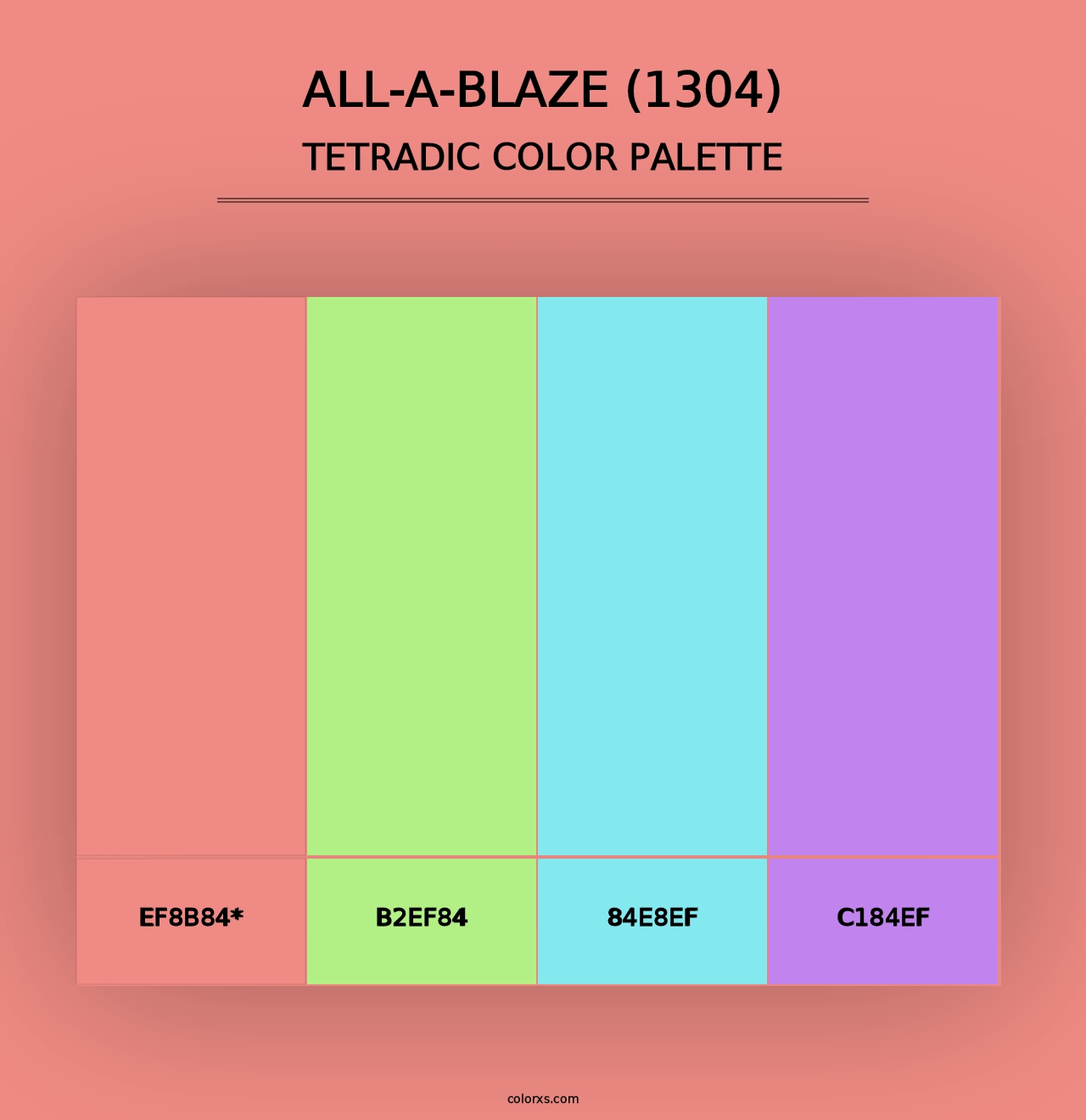 All-a-Blaze (1304) - Tetradic Color Palette