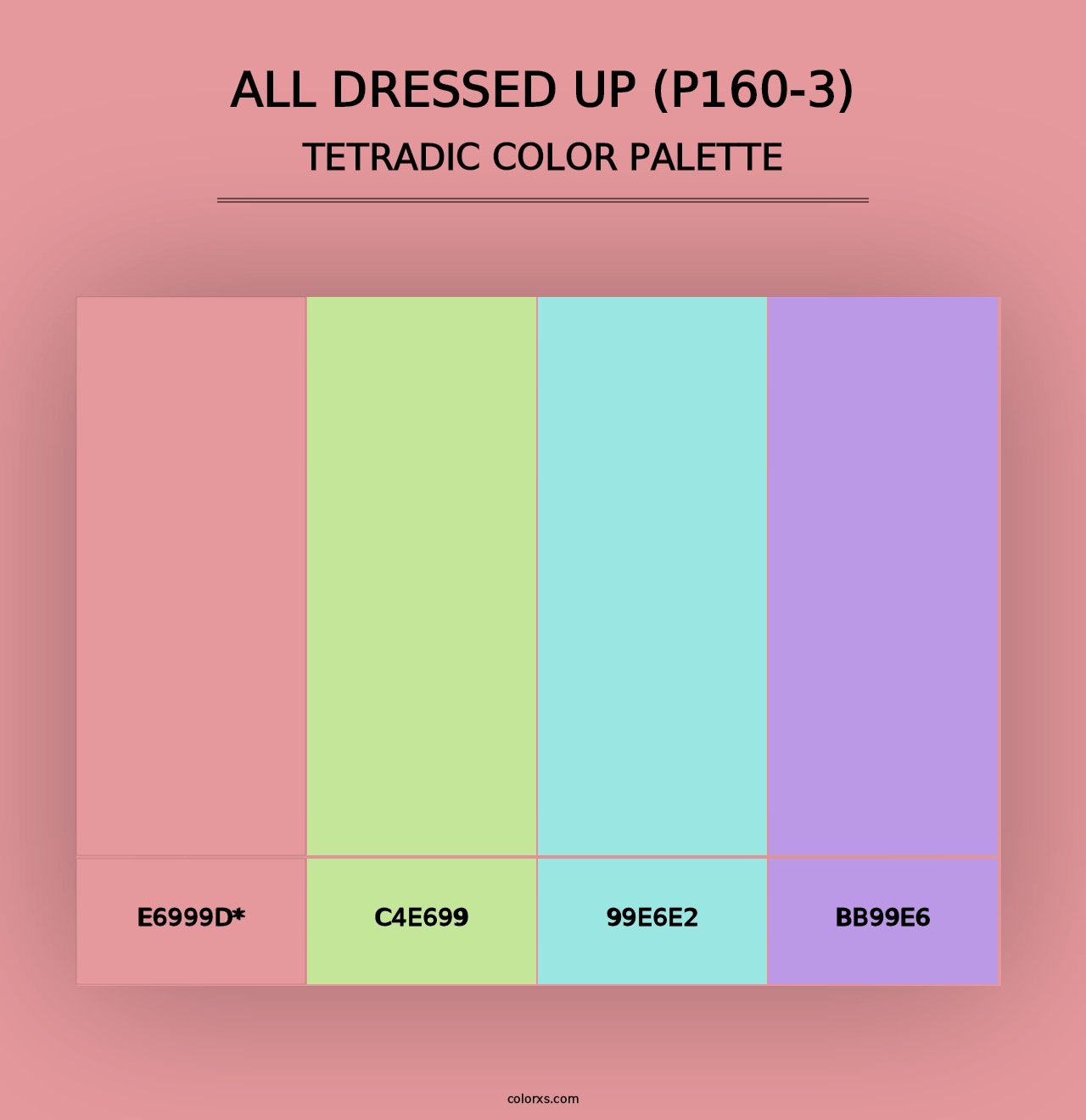 All Dressed Up (P160-3) - Tetradic Color Palette