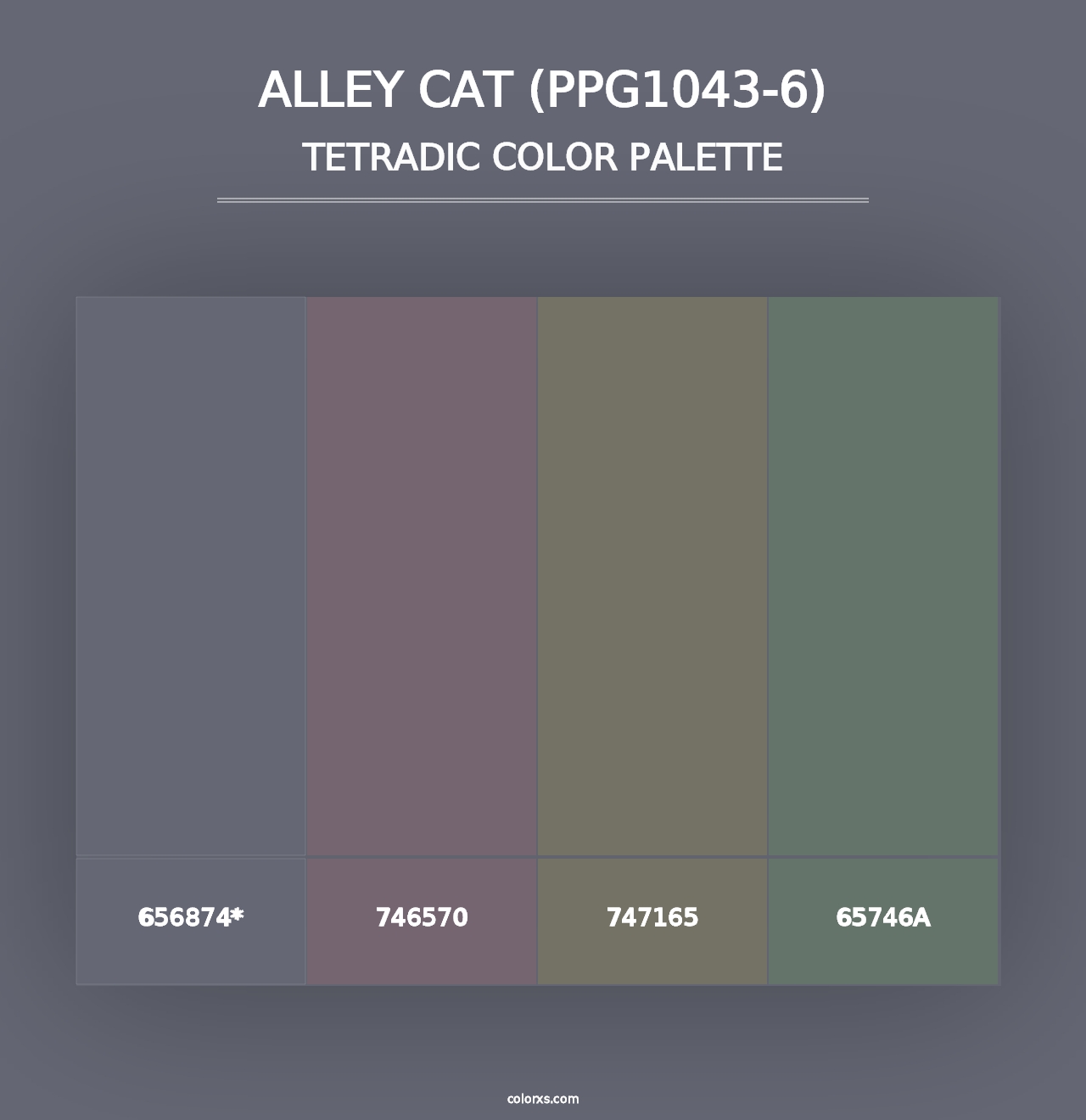 Alley Cat (PPG1043-6) - Tetradic Color Palette